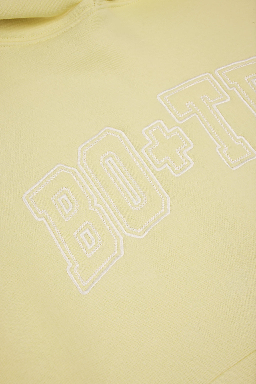 Premium Brushed Jersey Appliqué Oversized Hoodie in Soft Yellow