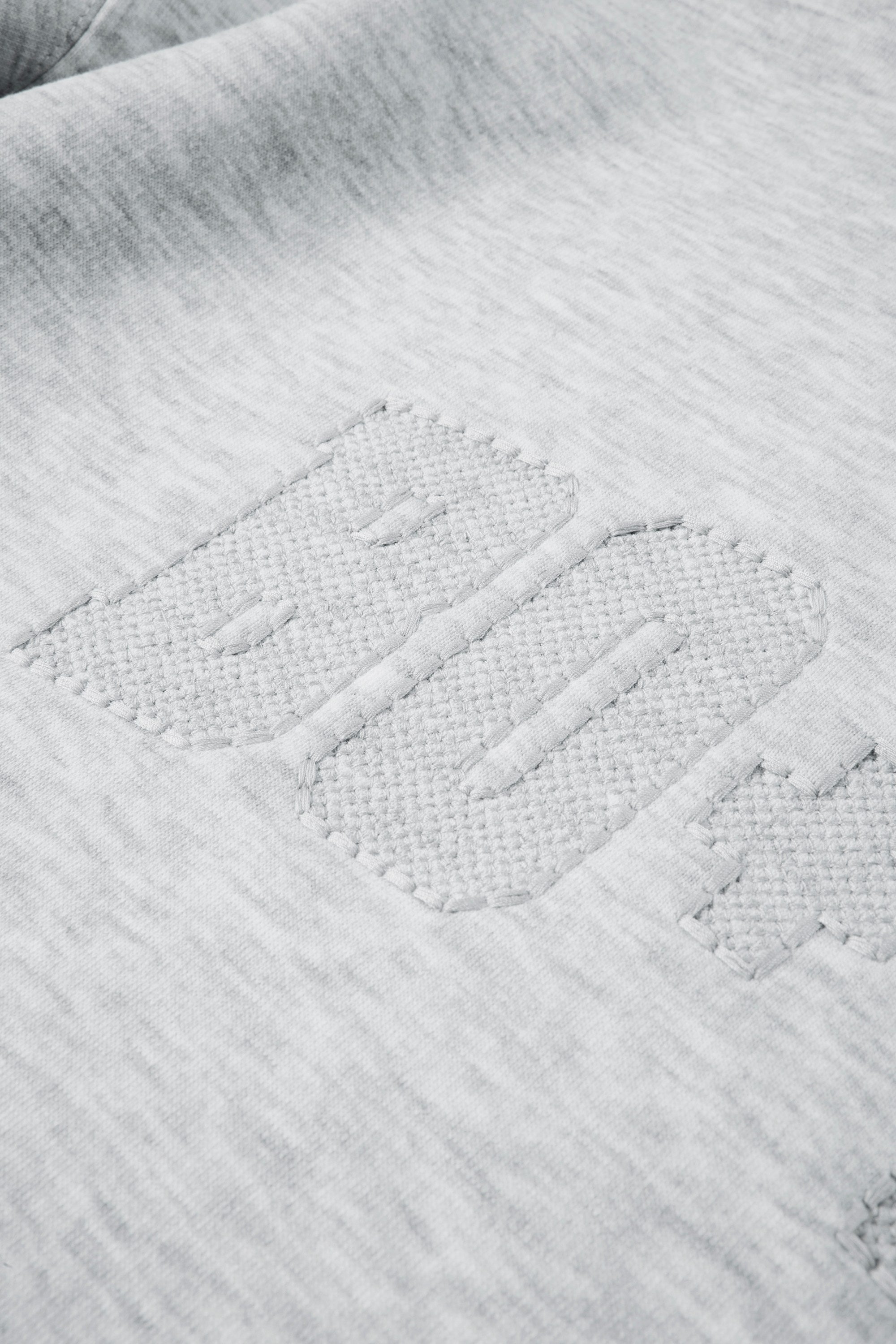 Brushed Cotton Jersey Oversized Crew-Neck Jumper in Grey Marl