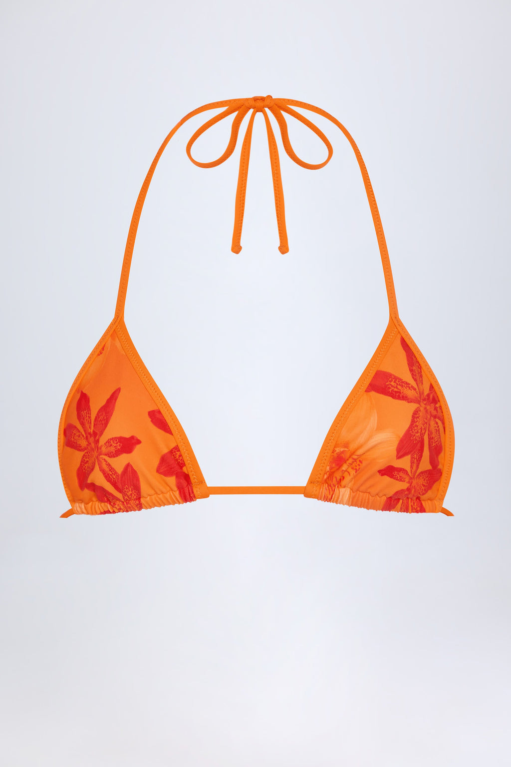 Triangle Bikini Top in Orange Orchid Print