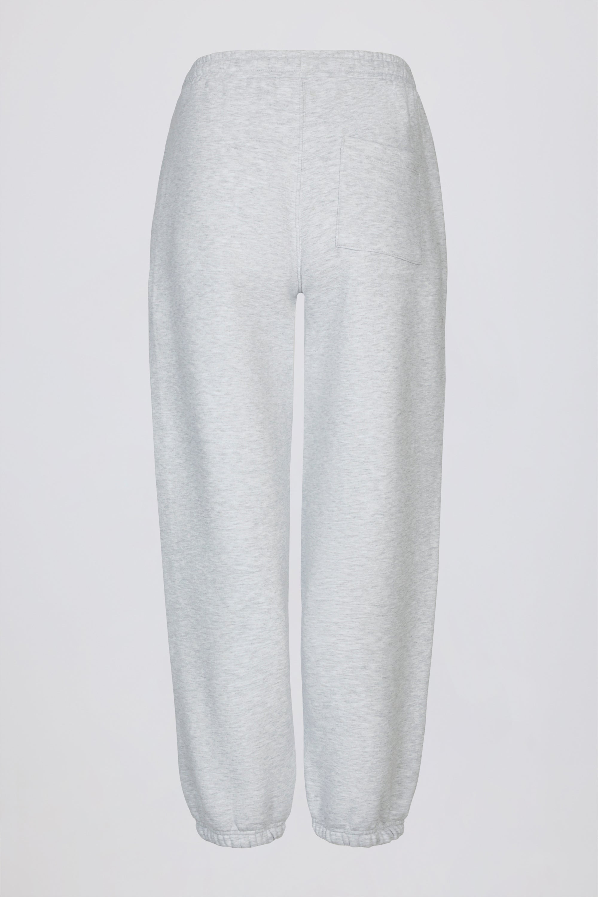 Brushed Cotton Jersey Mid-Rise Relaxed Joggers in Grey Marl