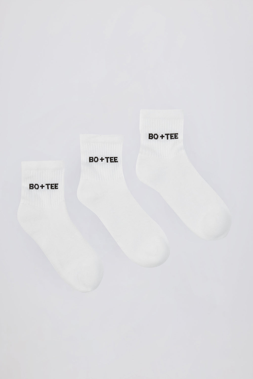Ribbed Crew Sock Bundle in White