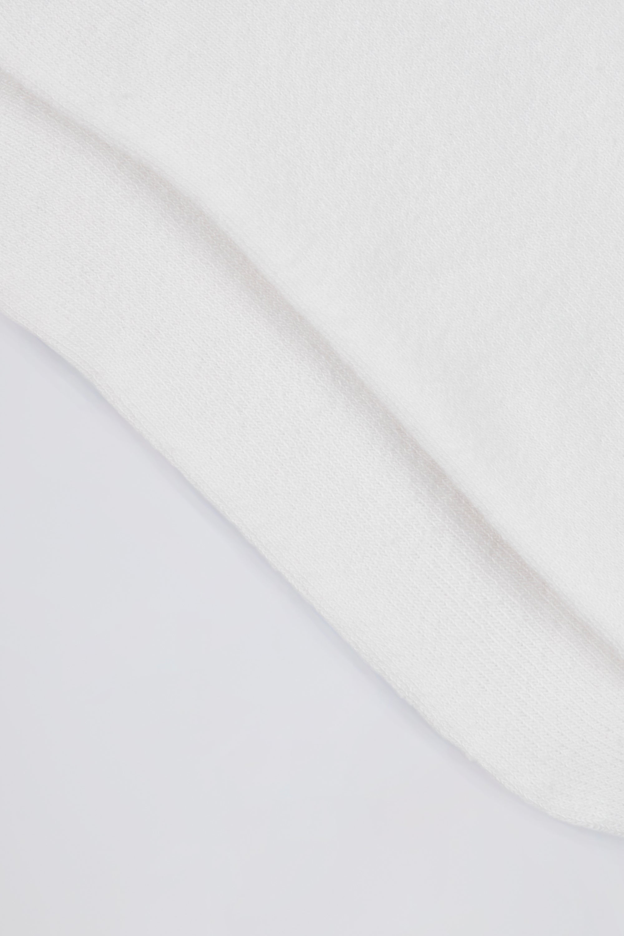 Ribbed Half-Crew Socks in White