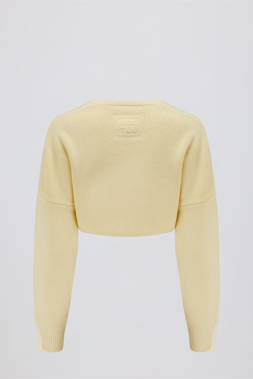 Ribbed-Knit Cropped Shrug in Lemon