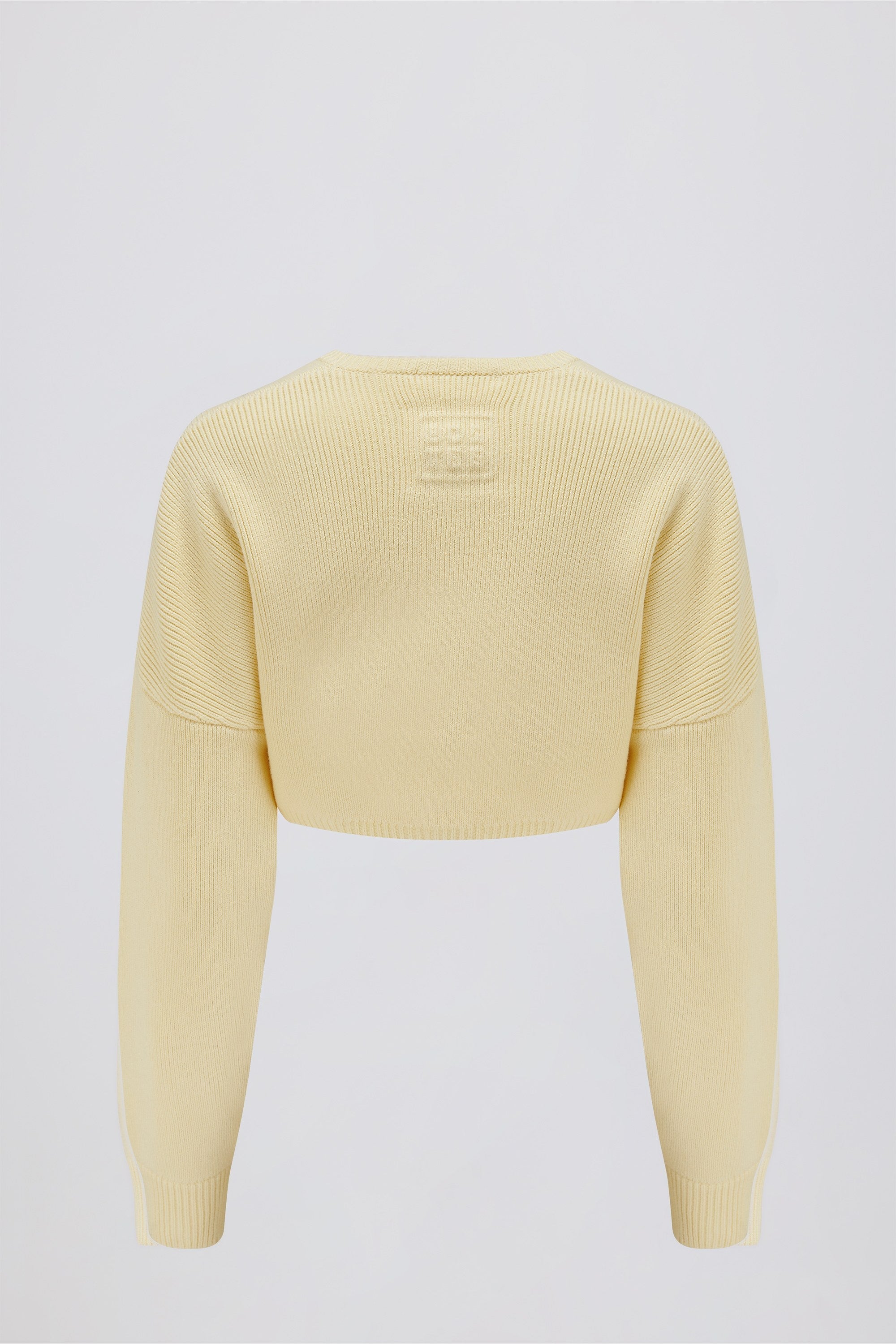 Ribbed-Knit Cropped Shrug in Lemon