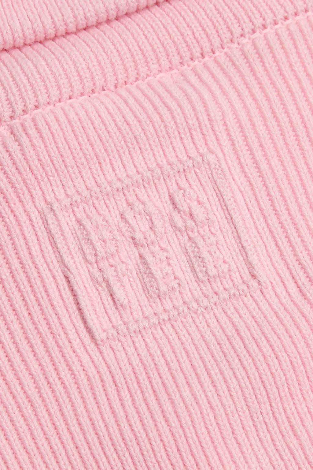 Ribbed Knit Zip-Up Cropped Sweatshirt in Pale Pink