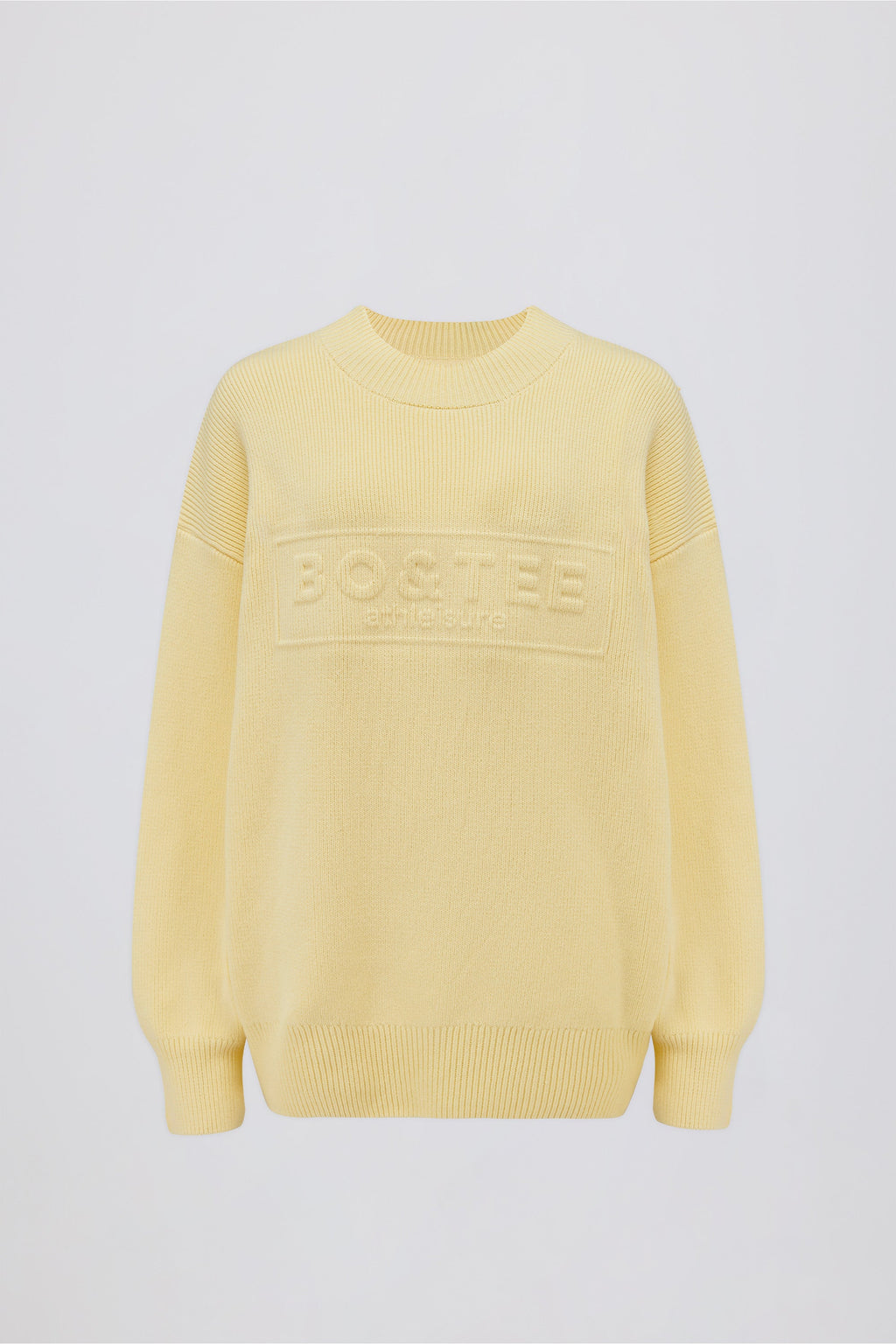 Ribbed Knit Oversized Jumper in Lemon