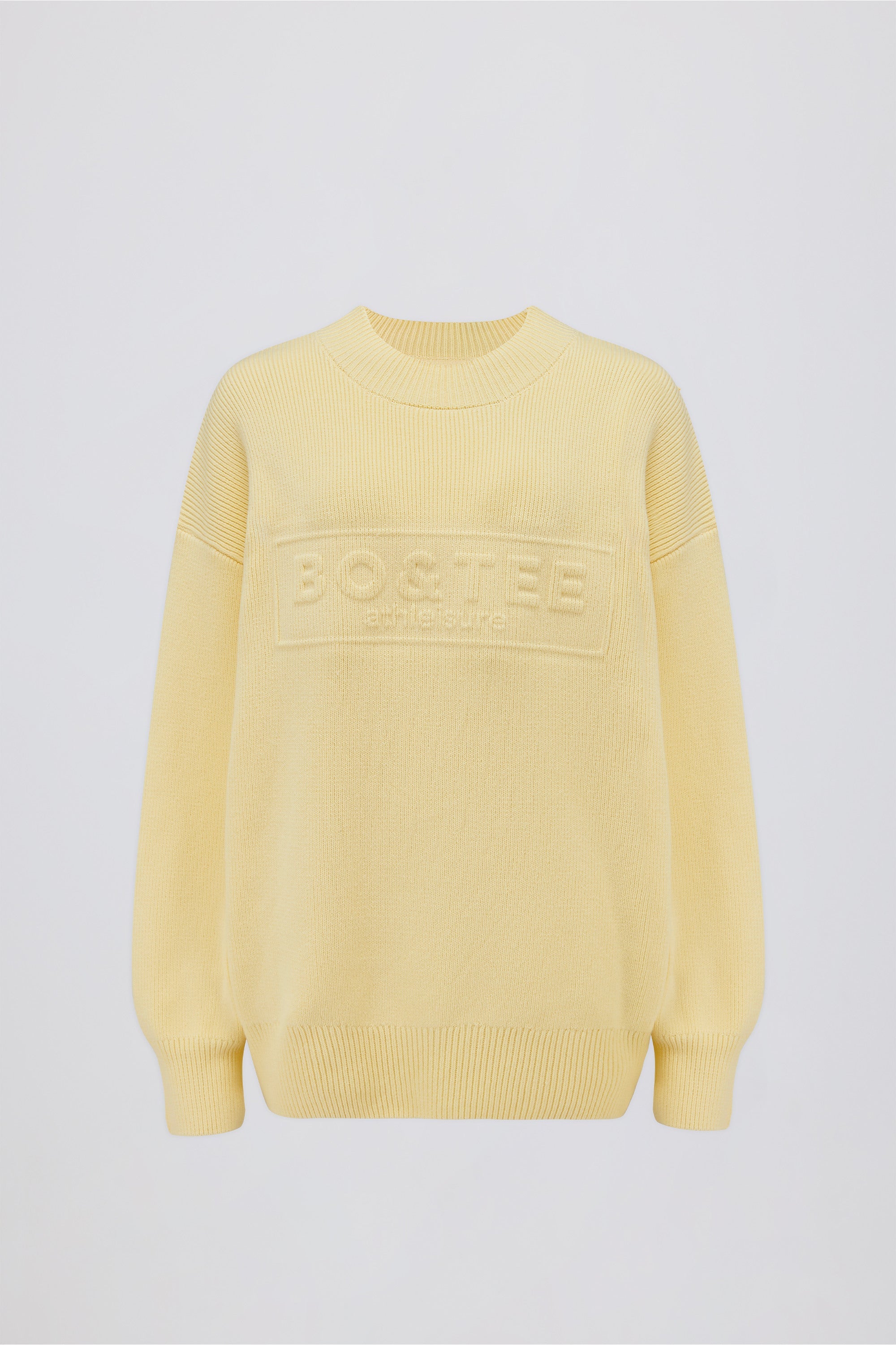 Ribbed Knit Oversized Jumper in Lemon