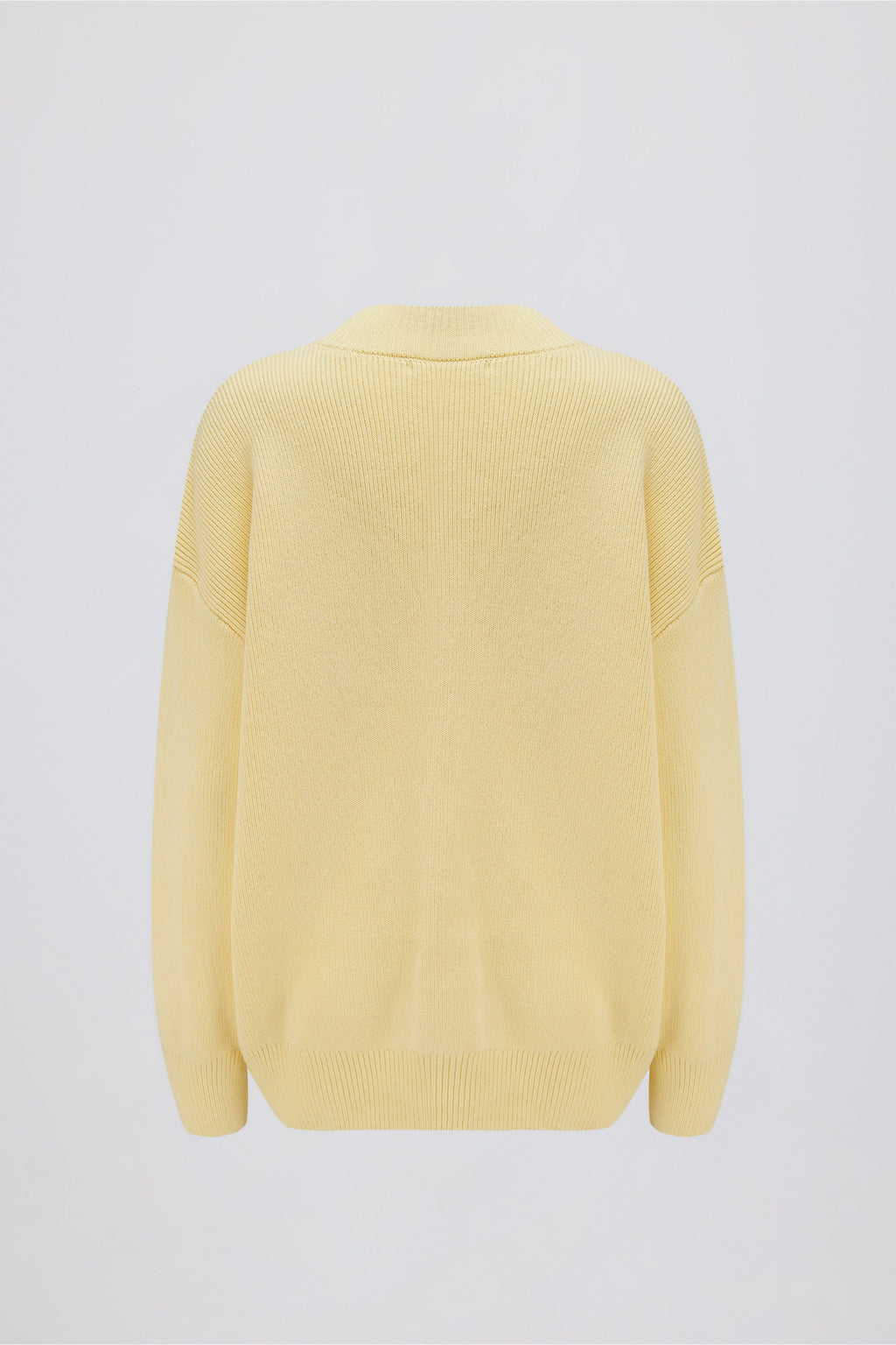 Ribbed Knit Oversized Jumper in Lemon