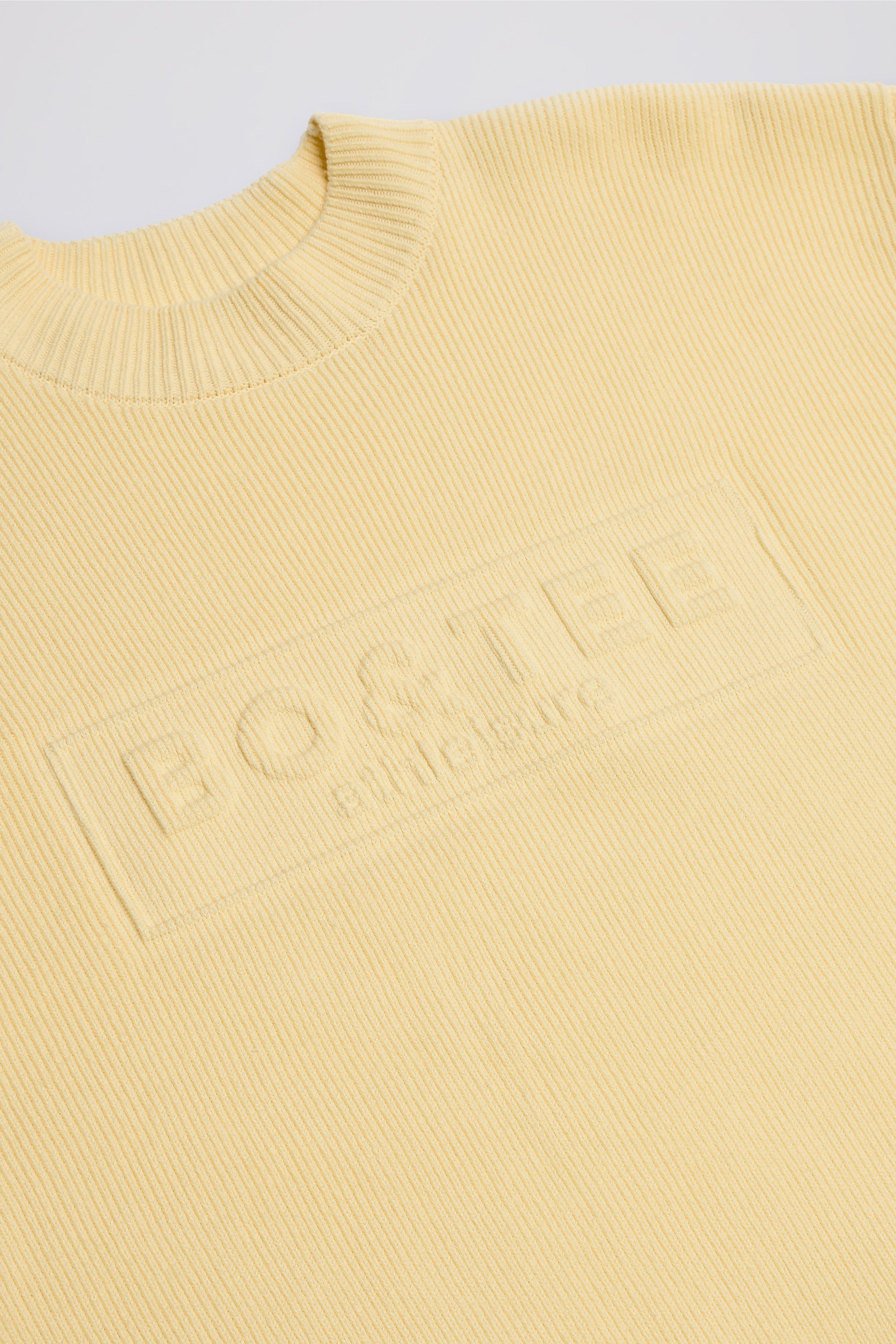 Ribbed Knit Oversized Jumper in Lemon