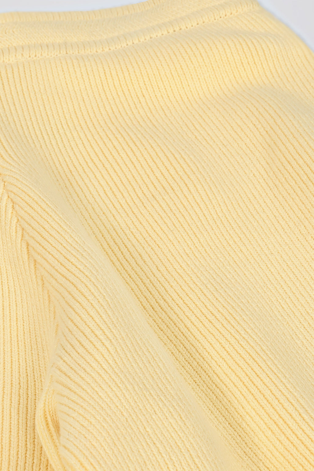 Ribbed Knit Wide-Leg Joggers in Lemon