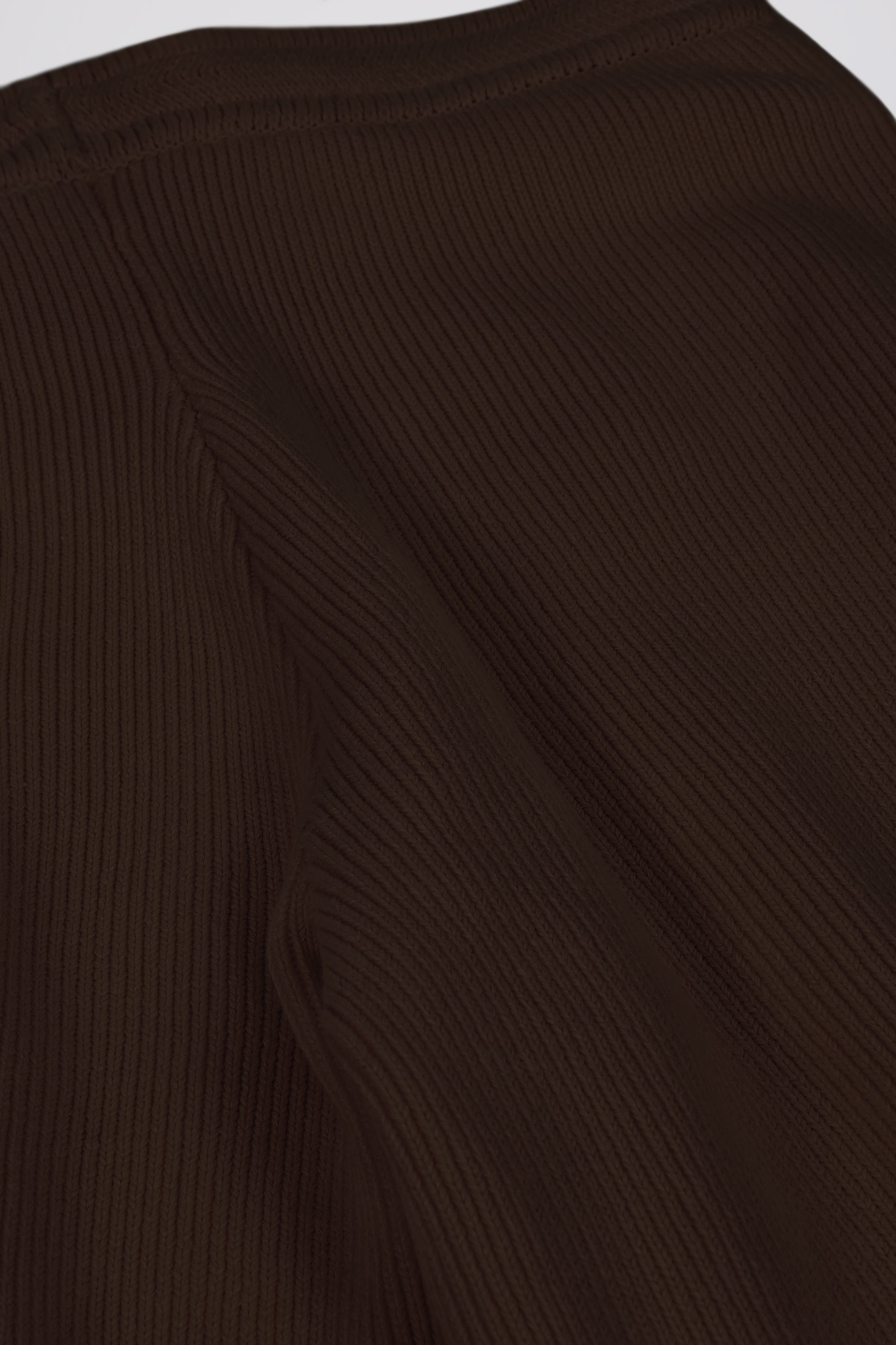 Ribbed Knit Wide-Leg Joggers in Pecan