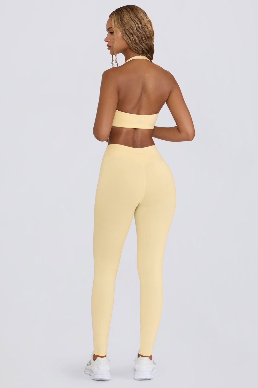 Ruched Mid-Rise Leggings in Lemon Marl