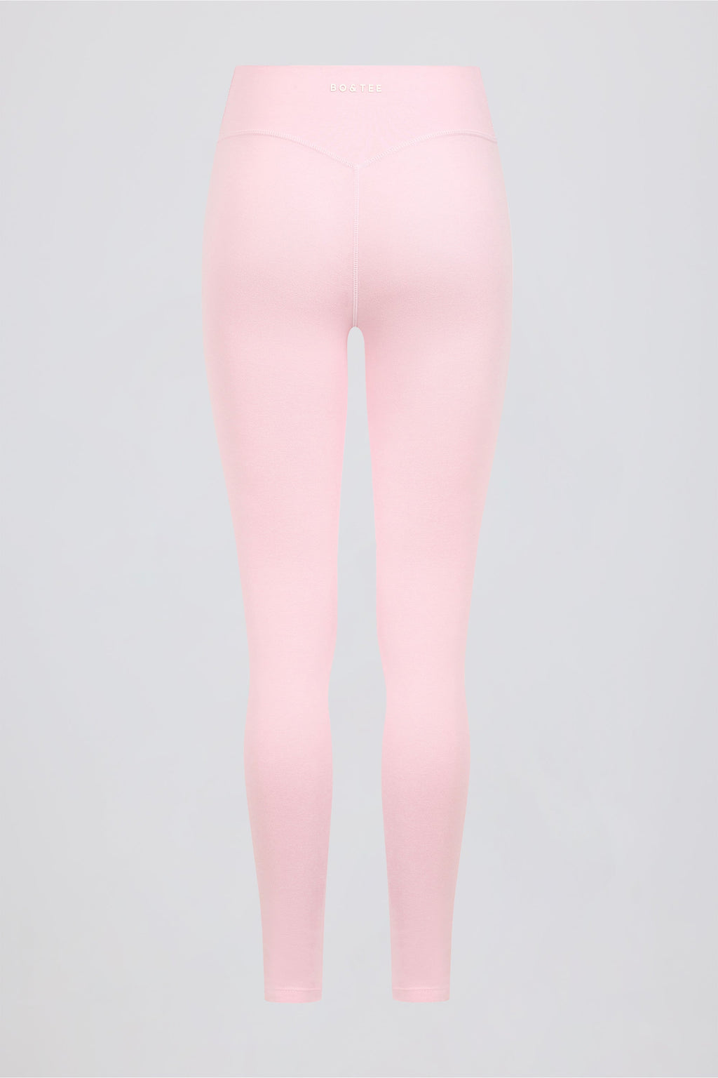 Ruched Mid-Rise Leggings in Pale Pink Marl