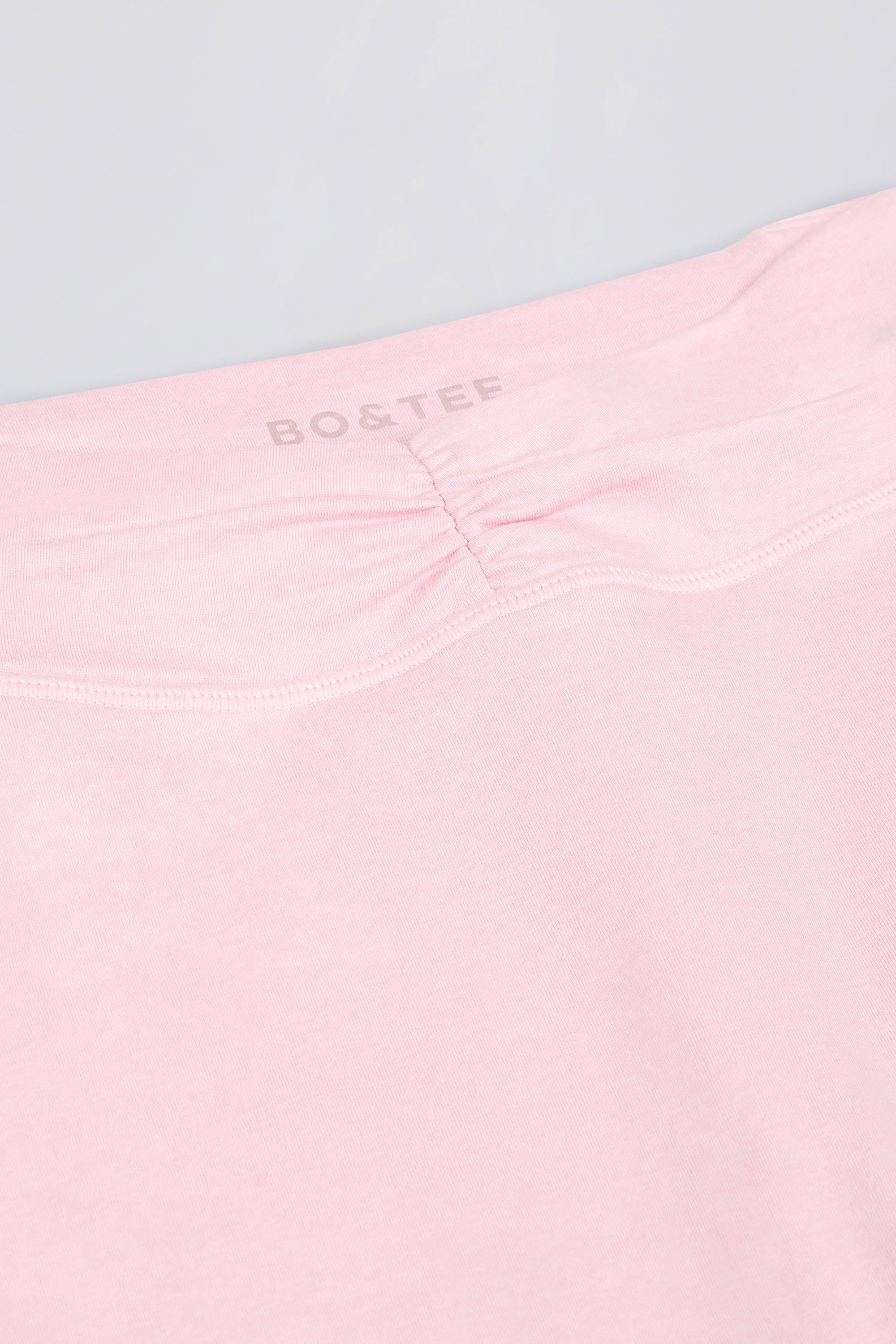 Ruched Mid-Rise Leggings in Pale Pink Marl