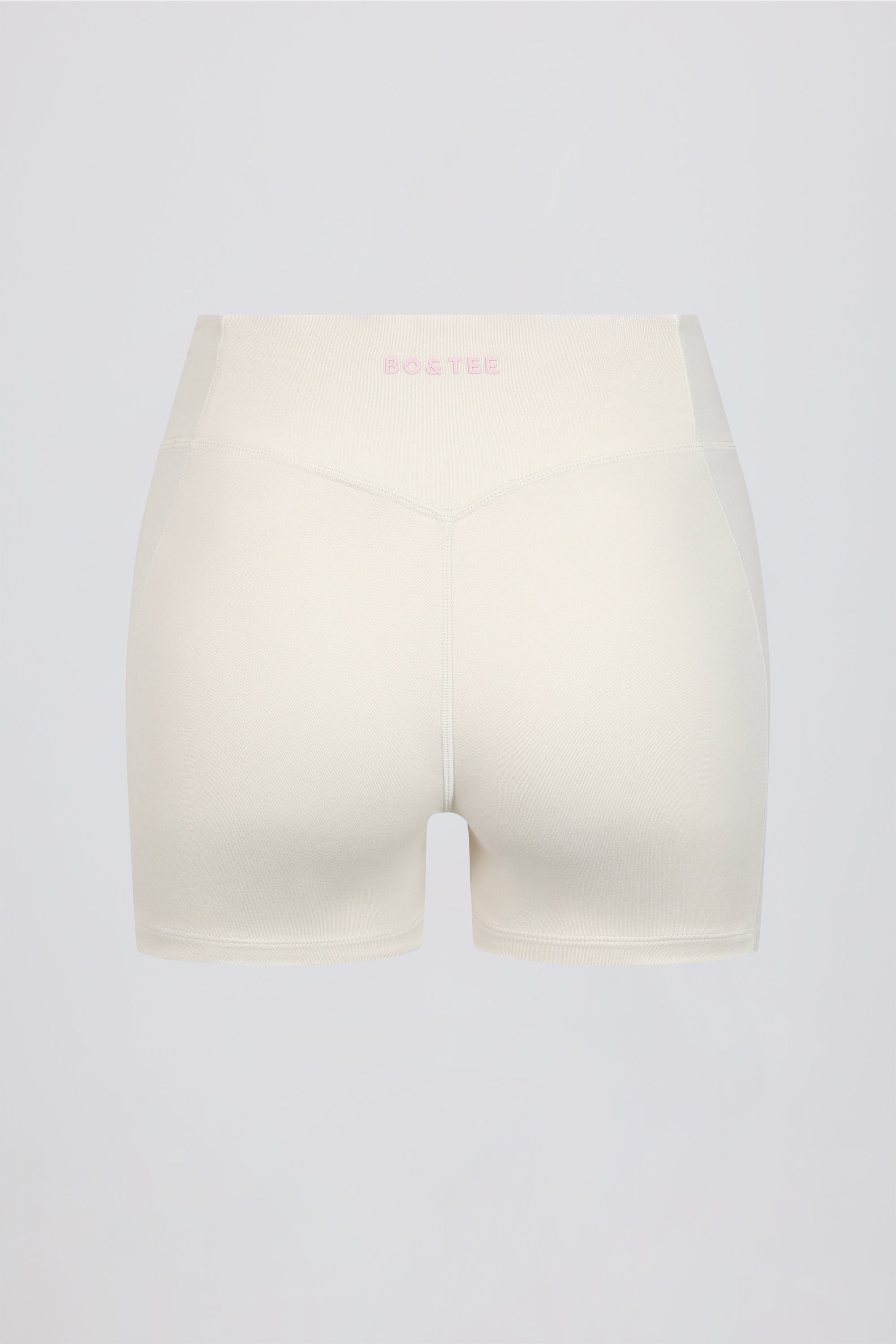 Ruched Mini Shorts in Ivory Marl