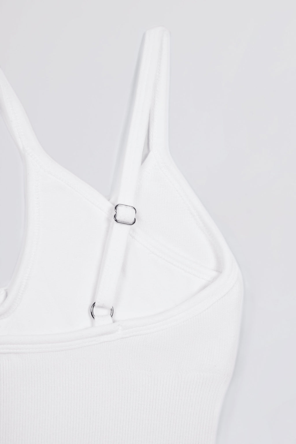 Seamless Soft Rib Crossover Sports Bra in White