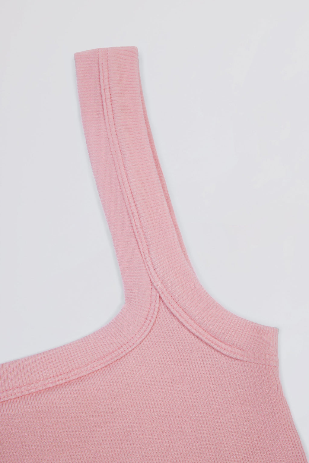 Seamless Soft Rib Square-Neck Tank Top in Powder Pink