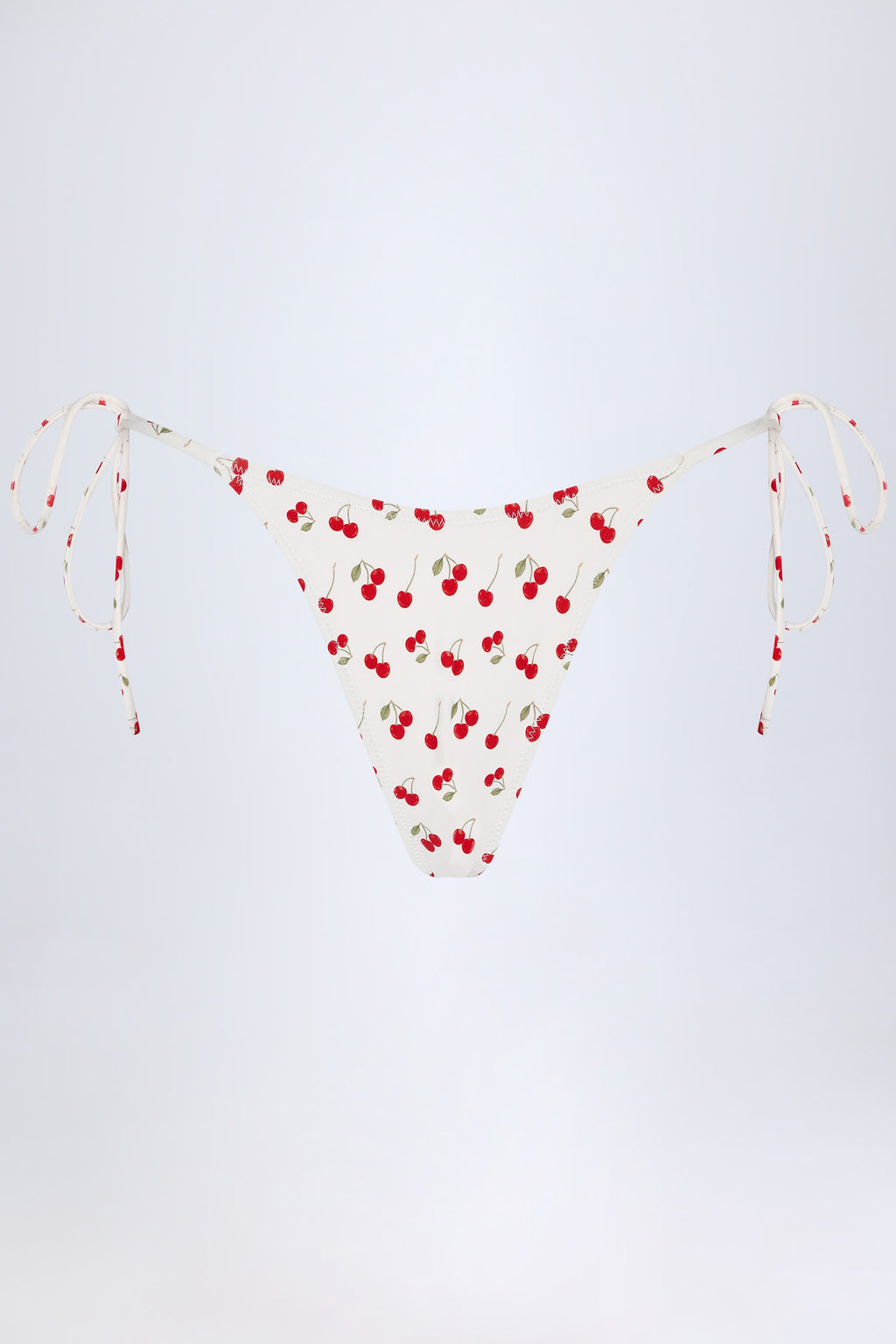 Side-Tie Cheeky Bikini Bottoms in Cherry Print