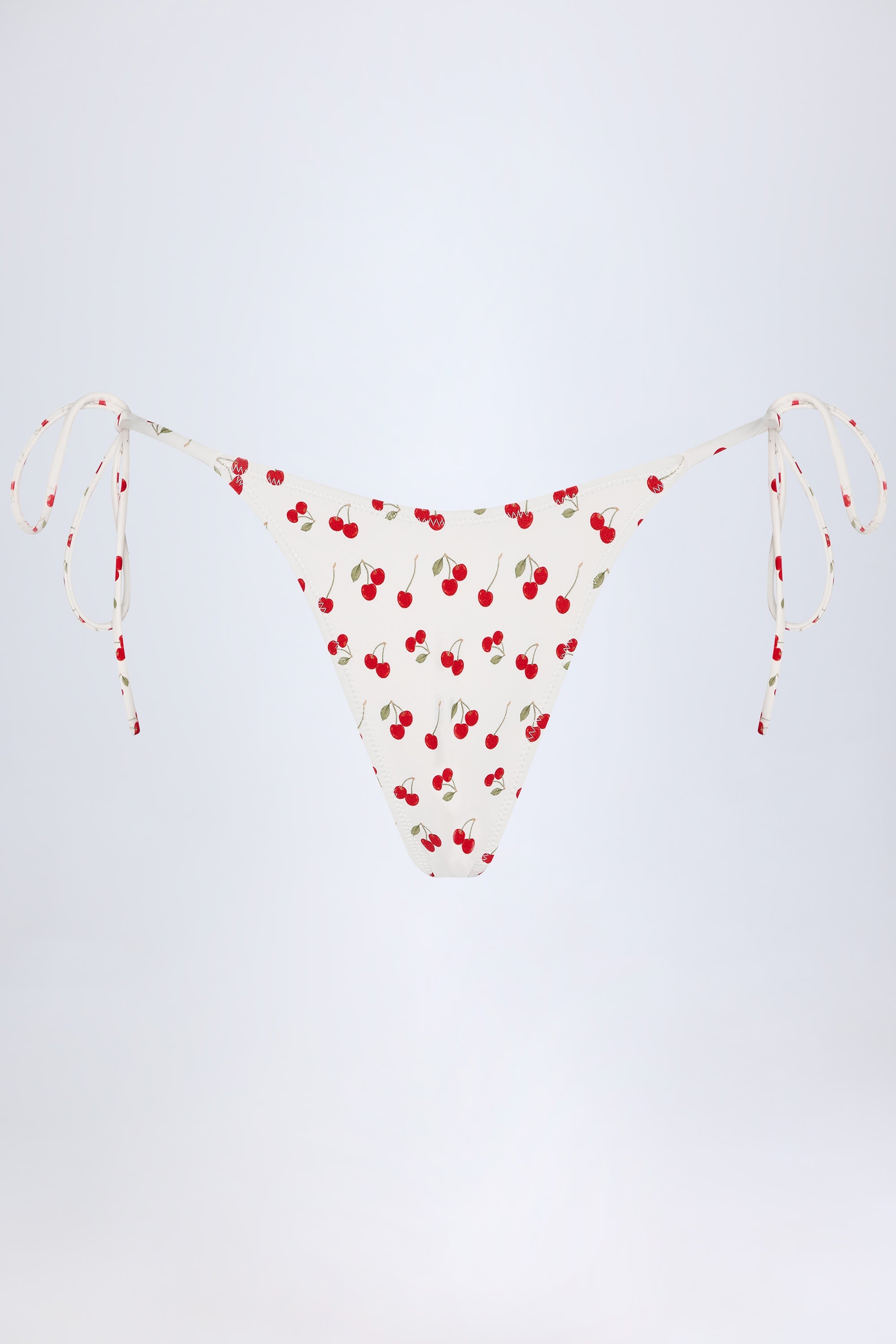 Side-Tie Cheeky Bikini Bottoms in Cherry Print