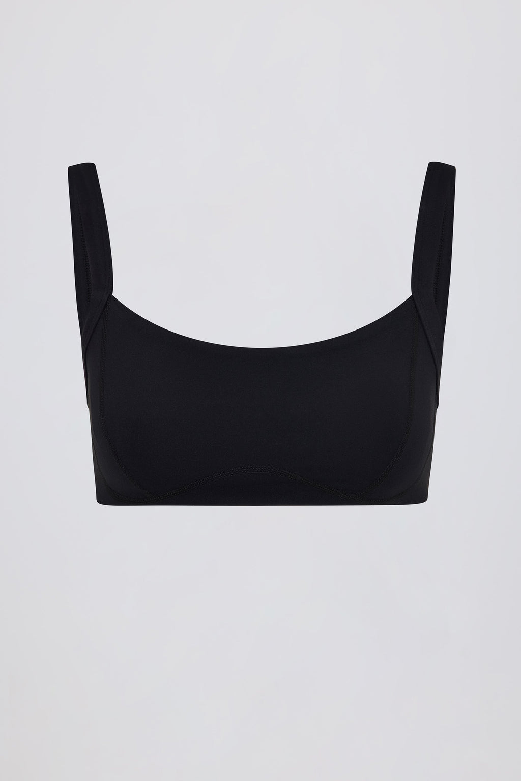 Soft Active Seam-Detail Sports Bra in Black