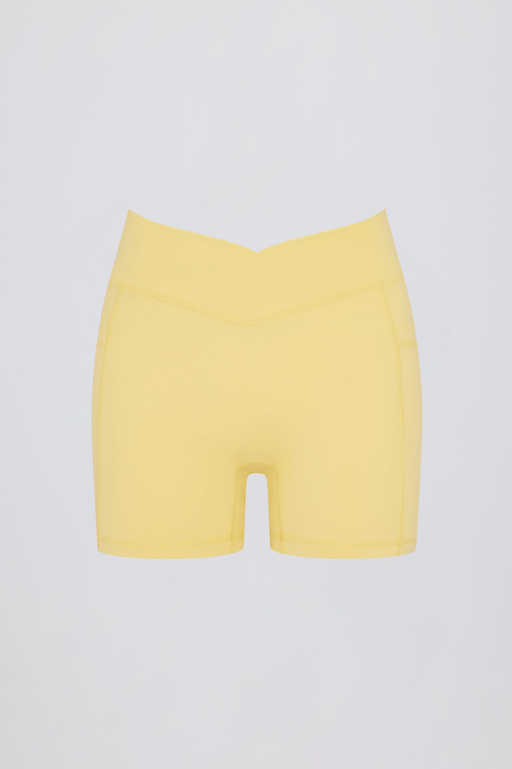 Soft Active Pocket V-Waist Mini Shorts in Lemon