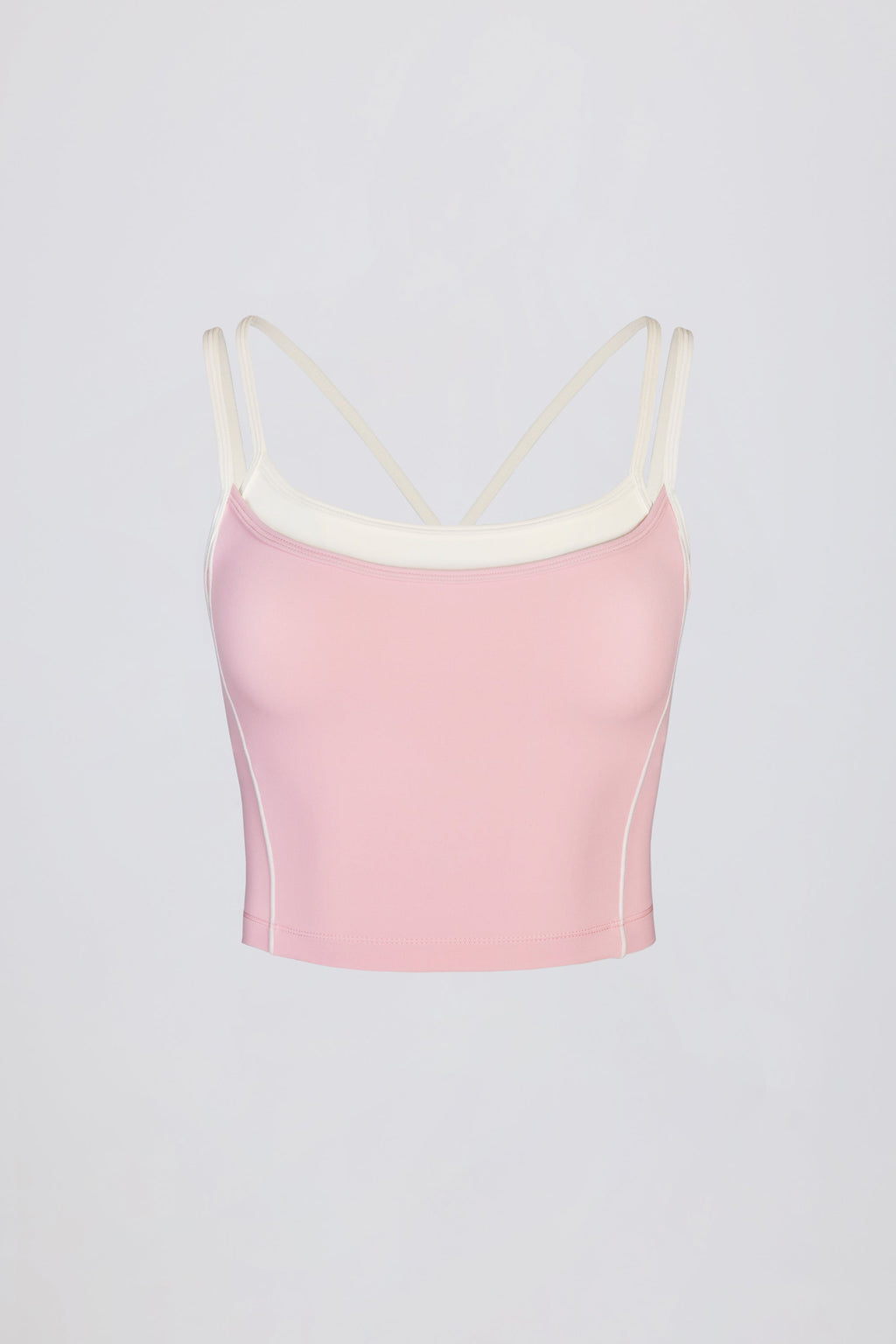 Soft Active Layered Tank Top in Powder Pink