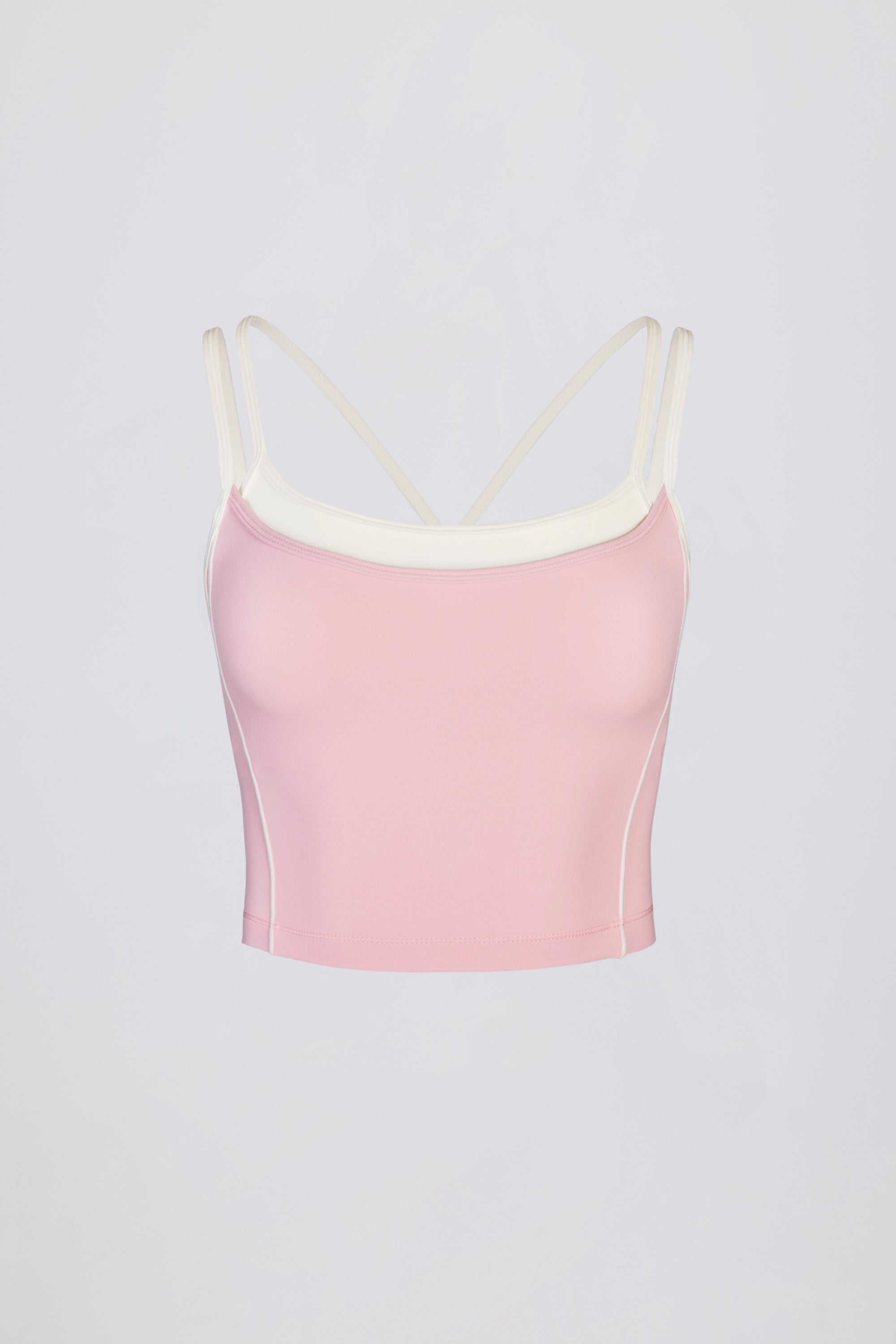 Soft Active Layered Tank Top in Powder Pink
