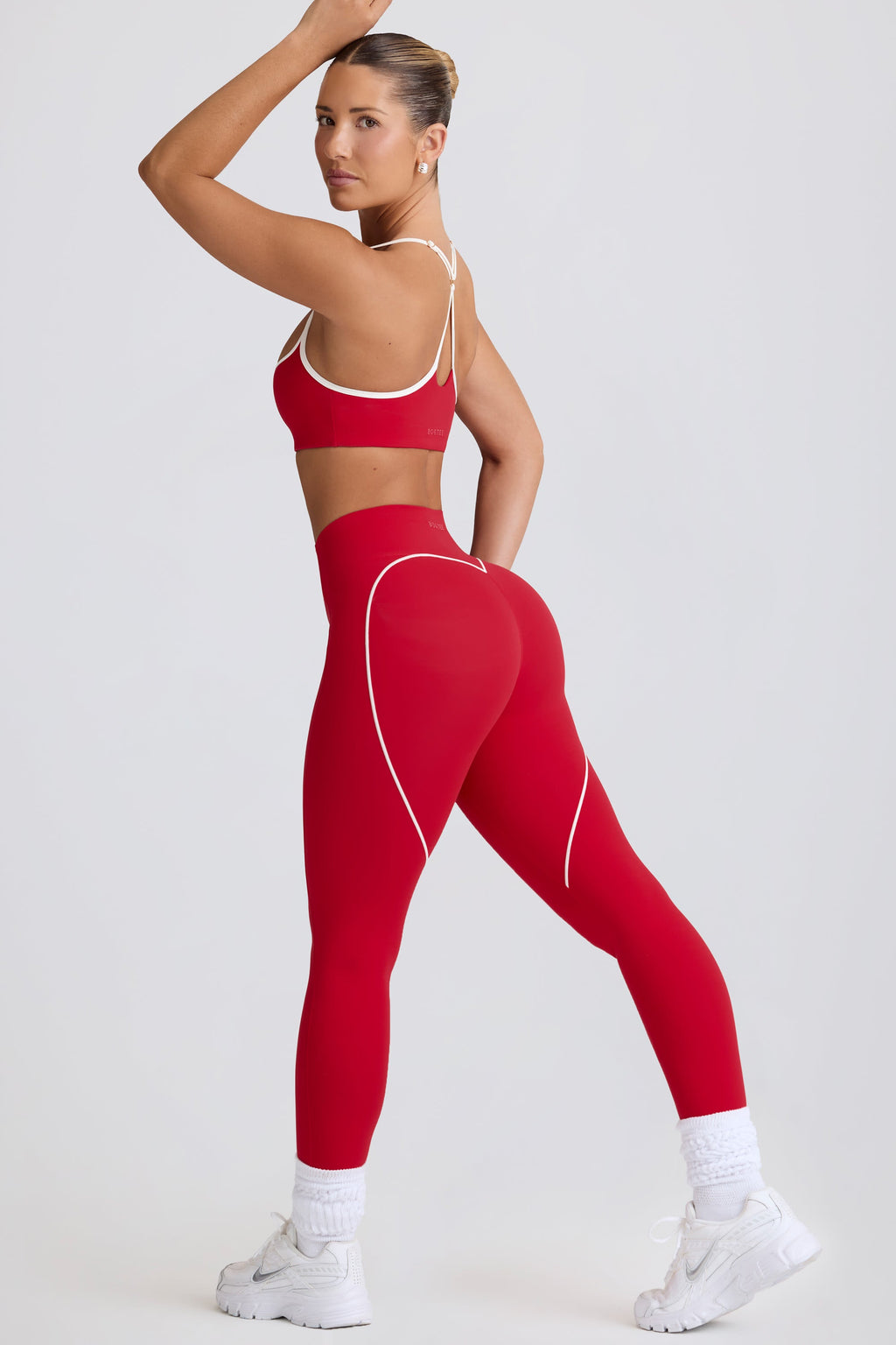 Soft Active Mid-Rise Leggings in Hot Red