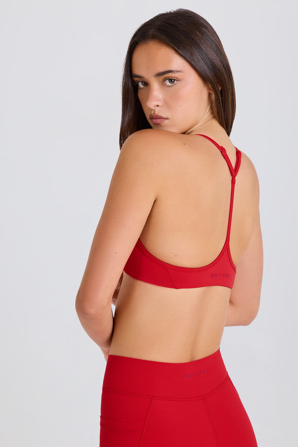 Soft Active Racerback Sports Bra in Strawberry Red