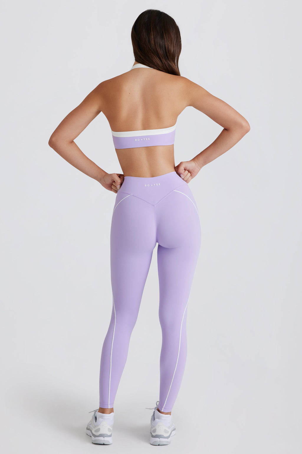 Soft Active Twist-Front Leggings in Lilac
