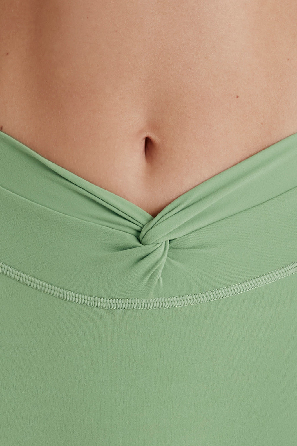 Soft Active Twist-Front Mini Shorts in Green