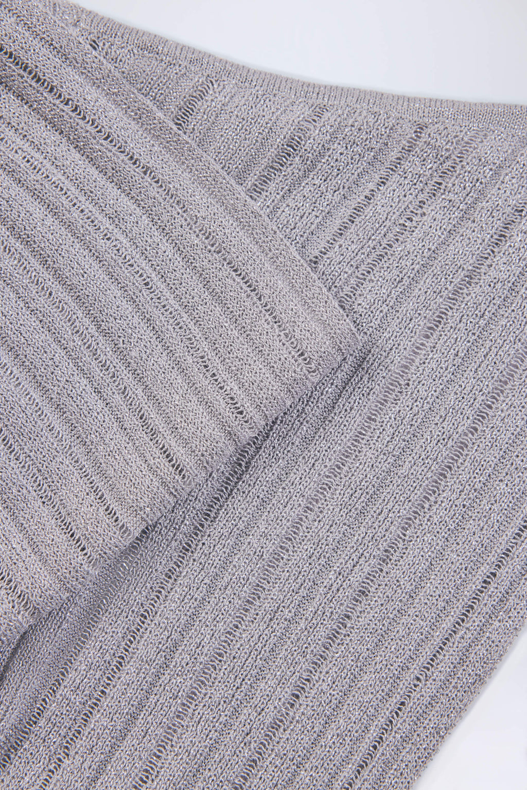 Plunge Halterneck Crop Top in Silver