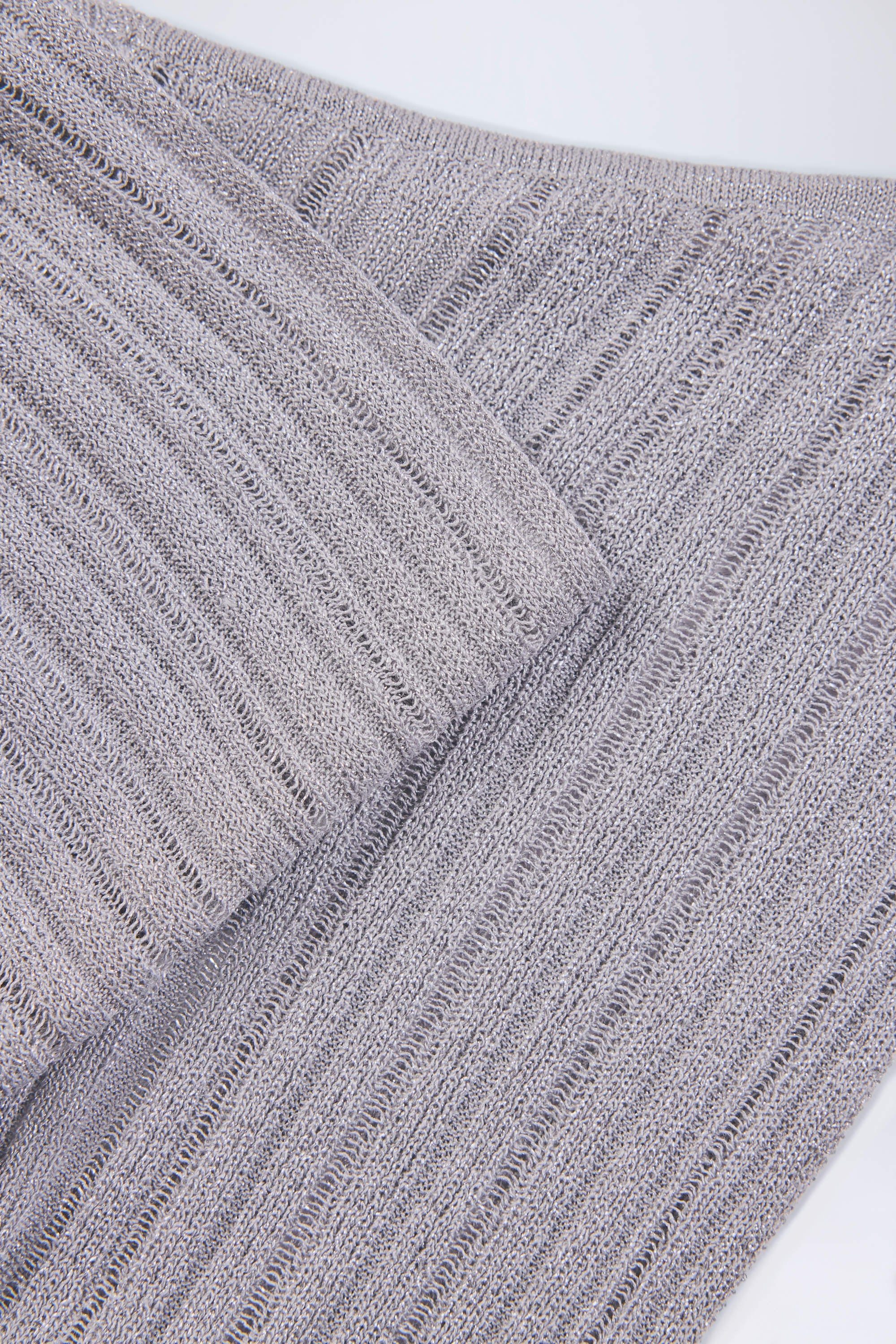 Plunge Halterneck Crop Top in Silver