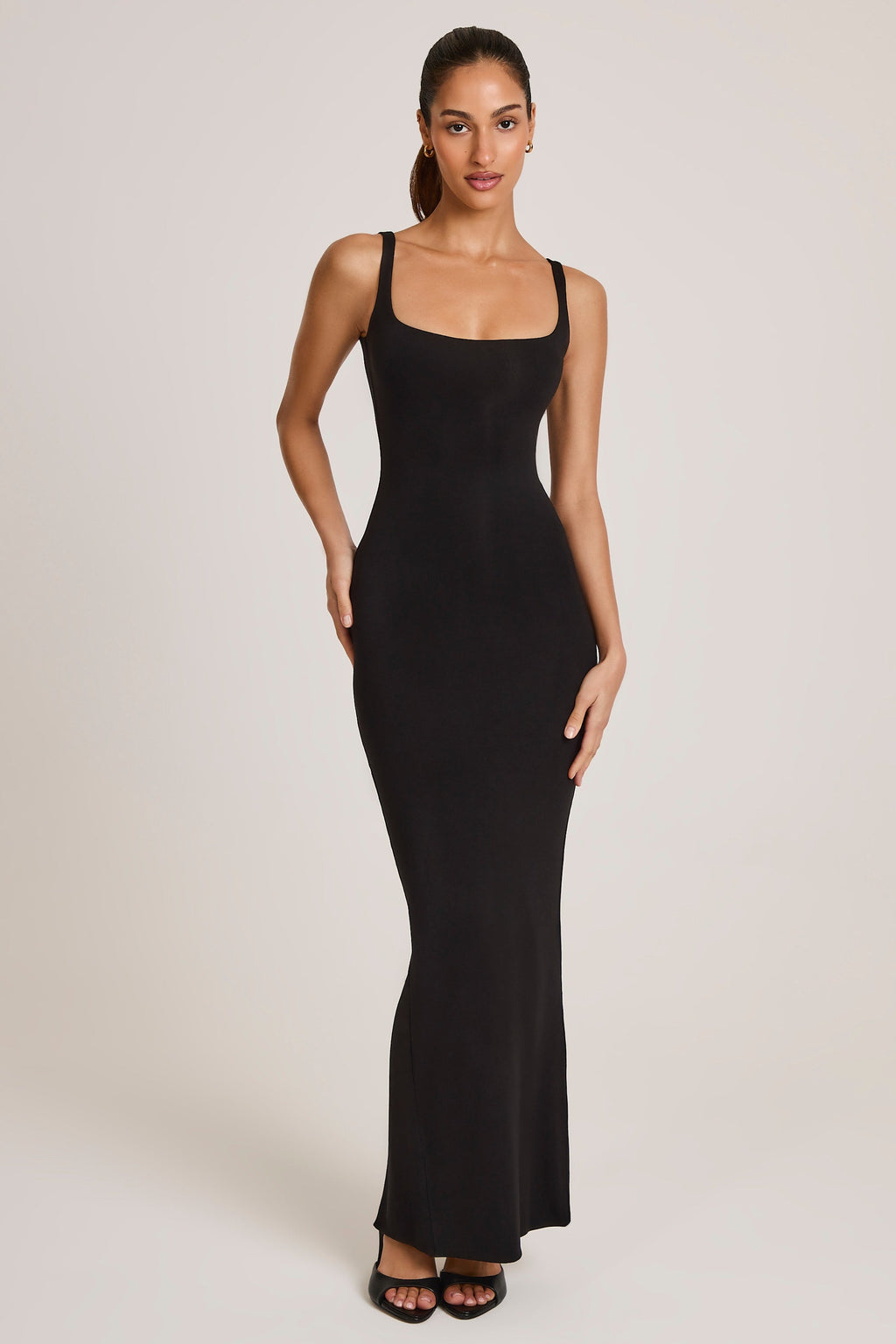 Modal Scoop-Neck Maxi Dress in Black