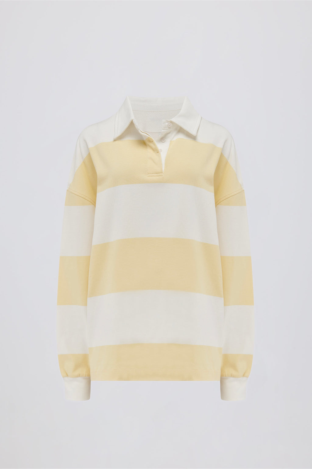 Striped Oversized Long-Sleeve T-Shirt in Lemon