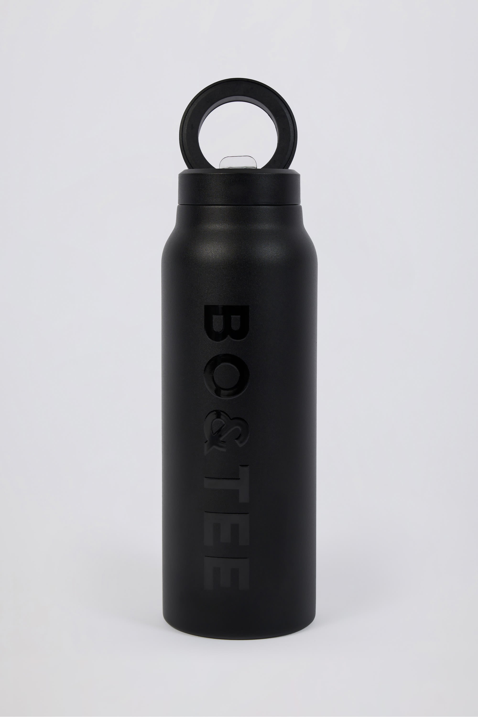 Magnetic Thermos-Insulated Stainless Steel Water Bottle in Black
