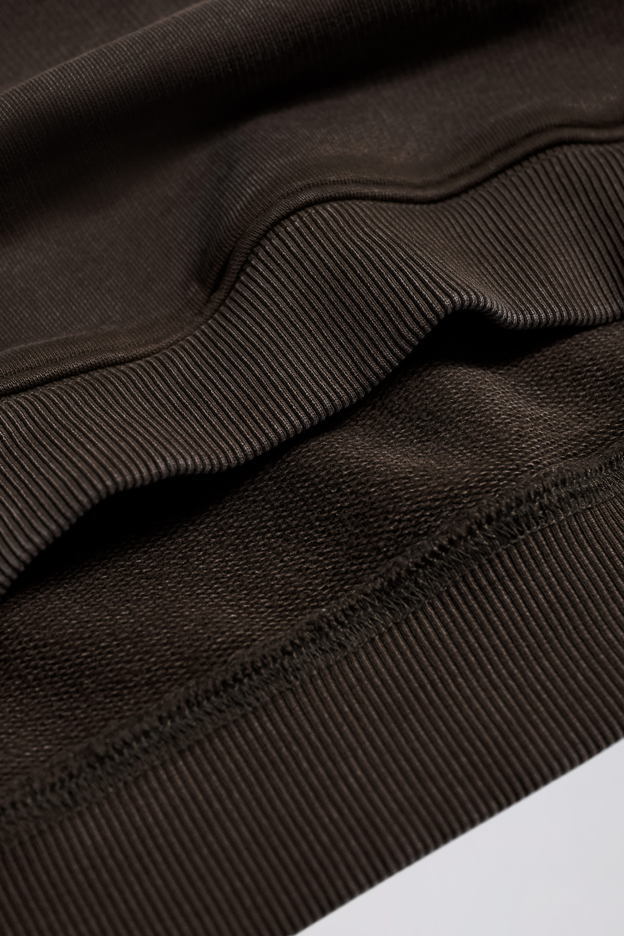 Soft Cotton Jersey Acid Wash Oversized Hoodie in Brown