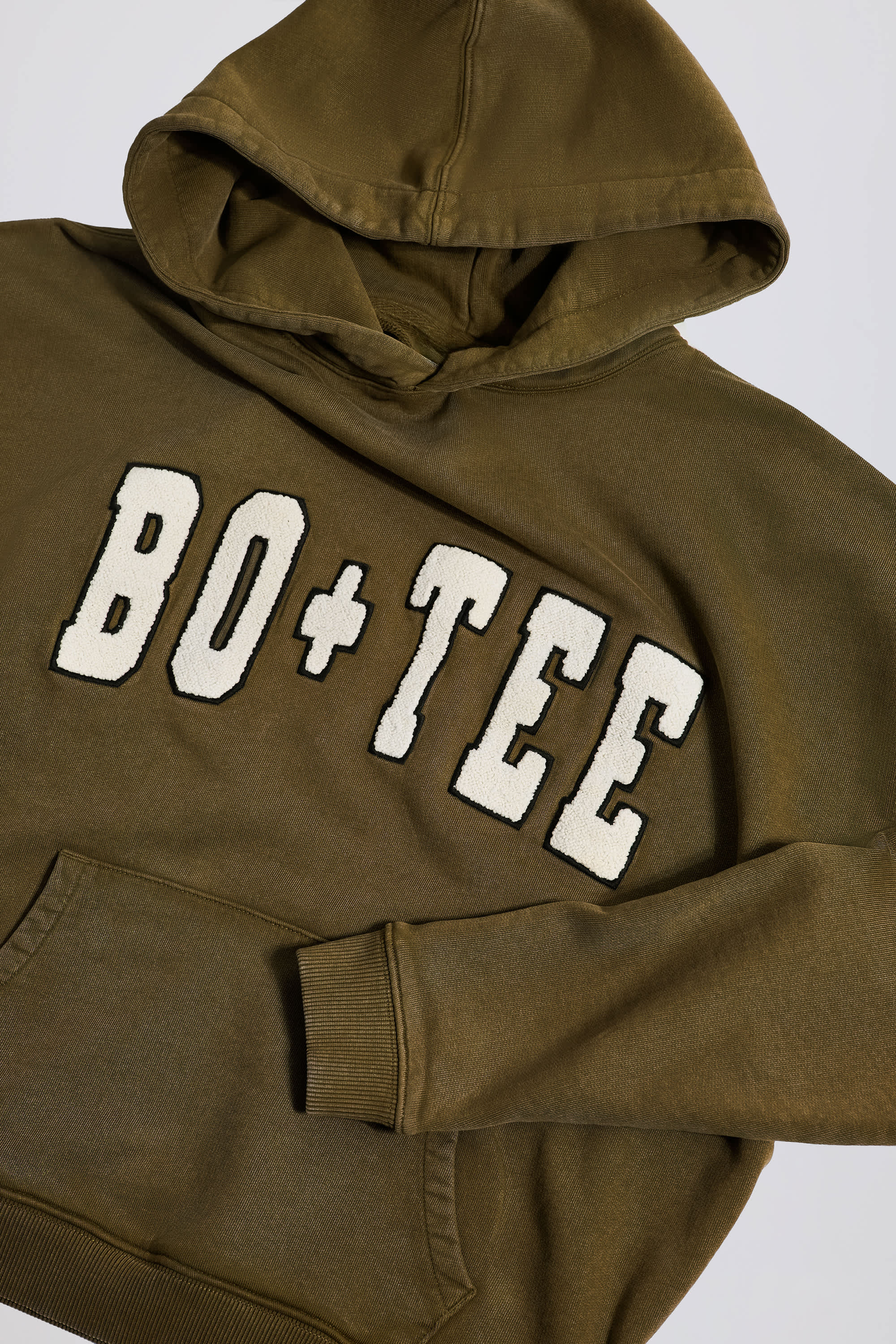 Soft Cotton Jersey Acid Wash Oversized Hoodie in Dark Green