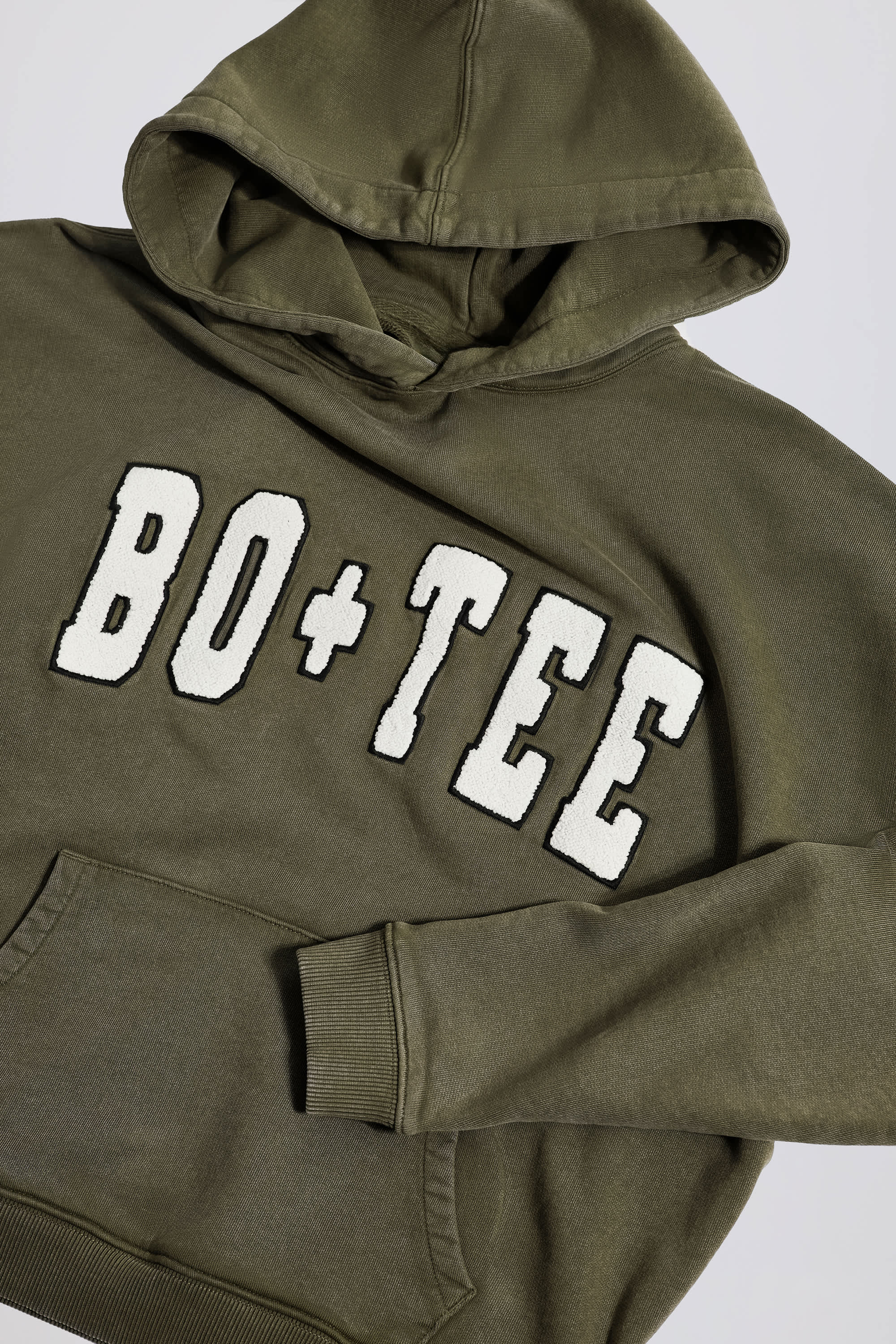 Soft Cotton Jersey Acid Wash Oversized Hoodie in Light Green