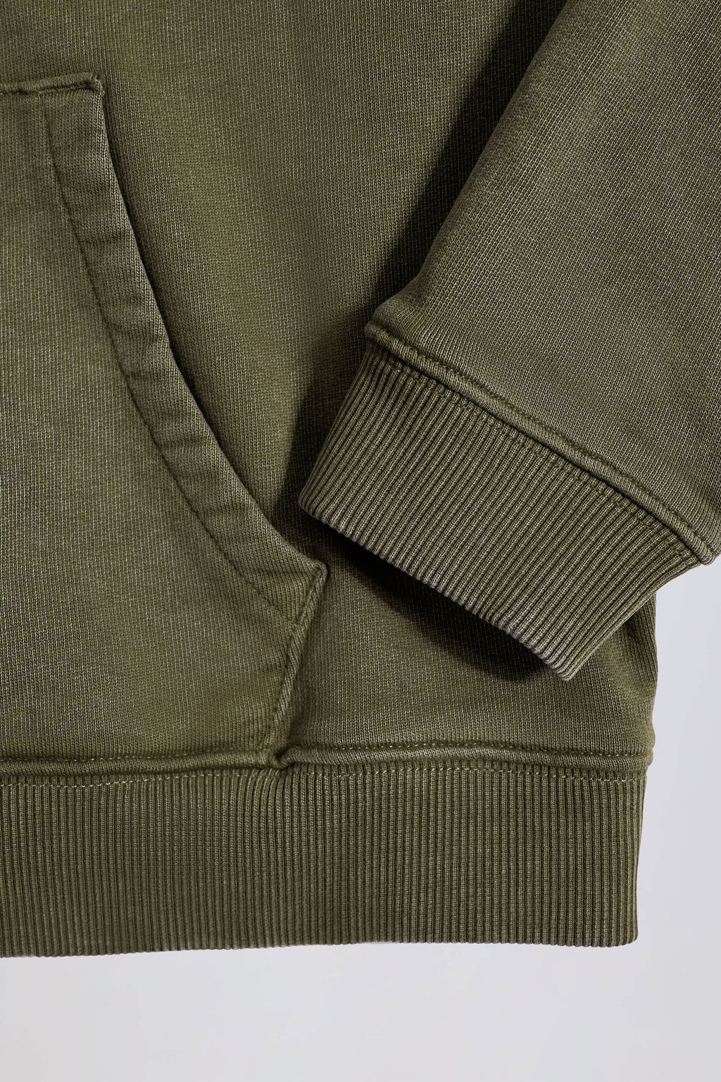 Soft Cotton Jersey Acid Wash Oversized Hoodie in Light Green