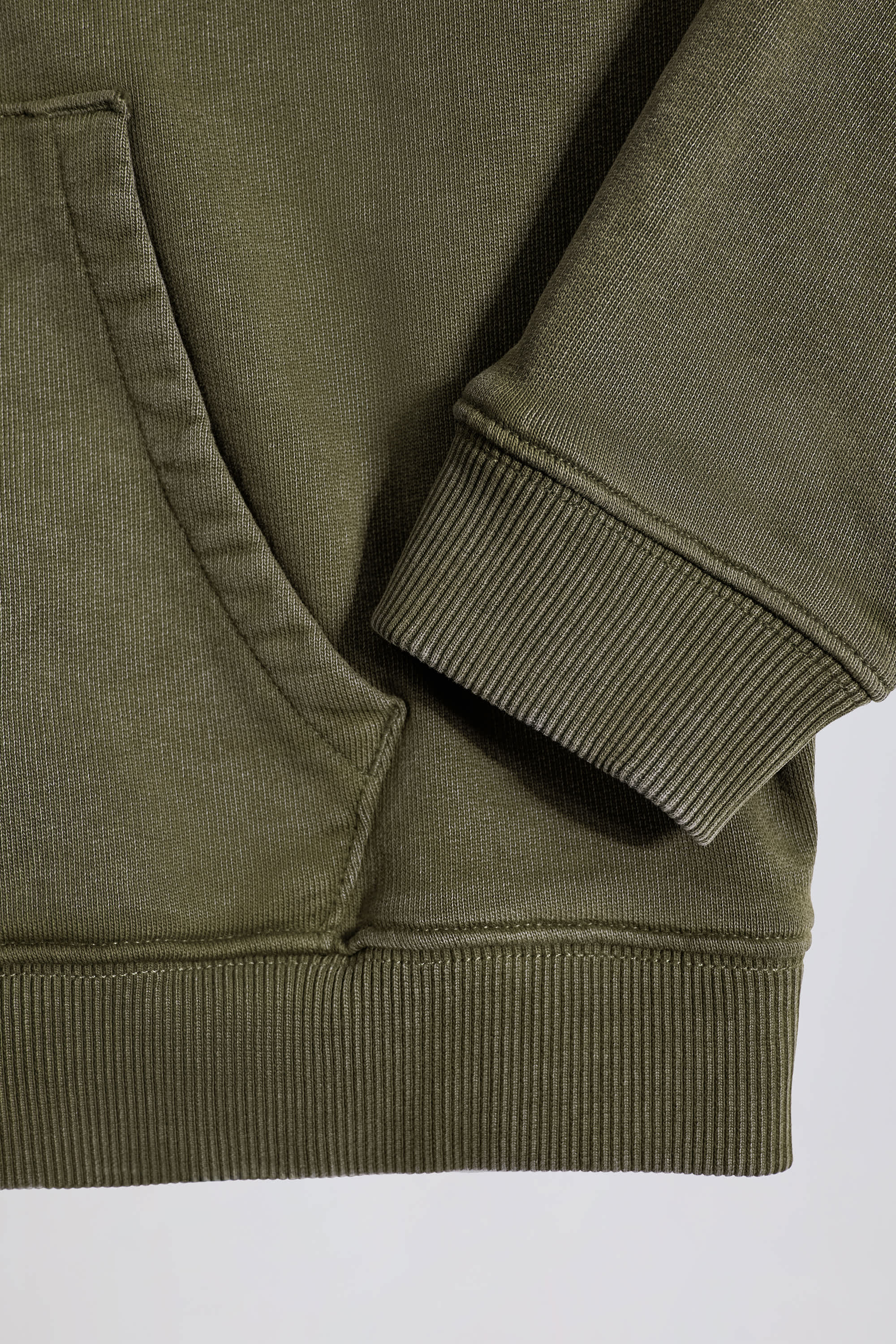 Soft Cotton Jersey Acid Wash Oversized Hoodie in Light Green