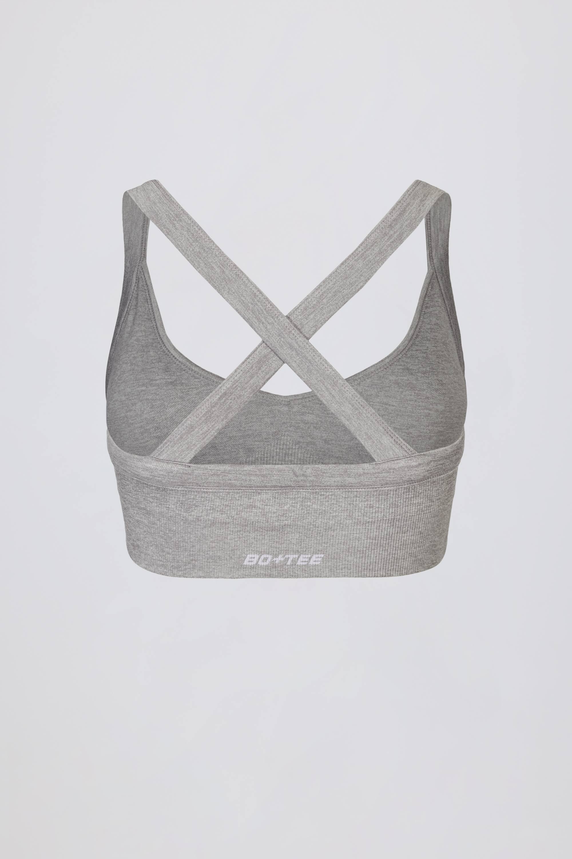 Super Sculpt Seamless Crossback Sports Bra in Grey Marl
