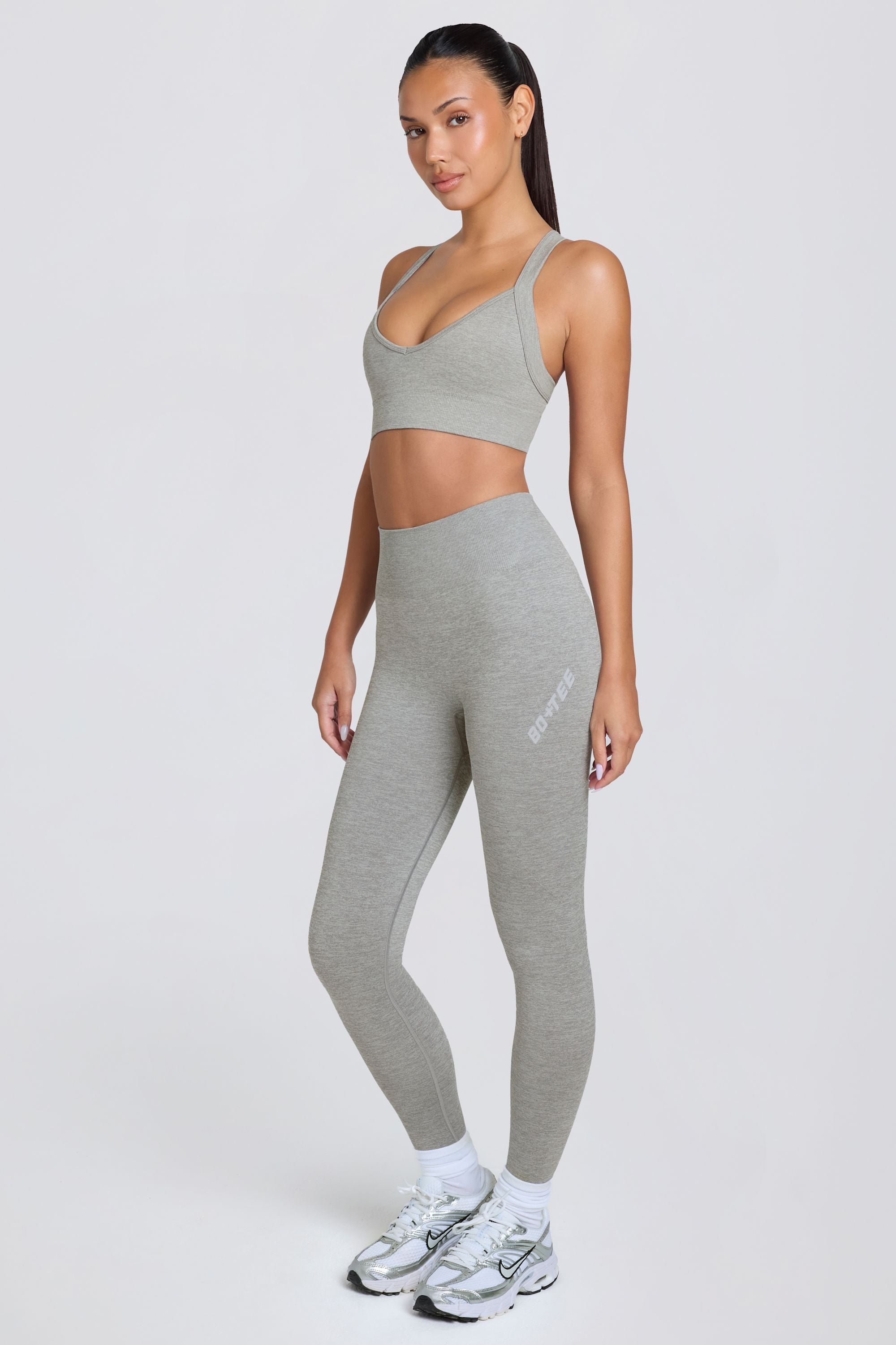 Super Sculpt Seamless High-Waist Leggings in Grey Marl