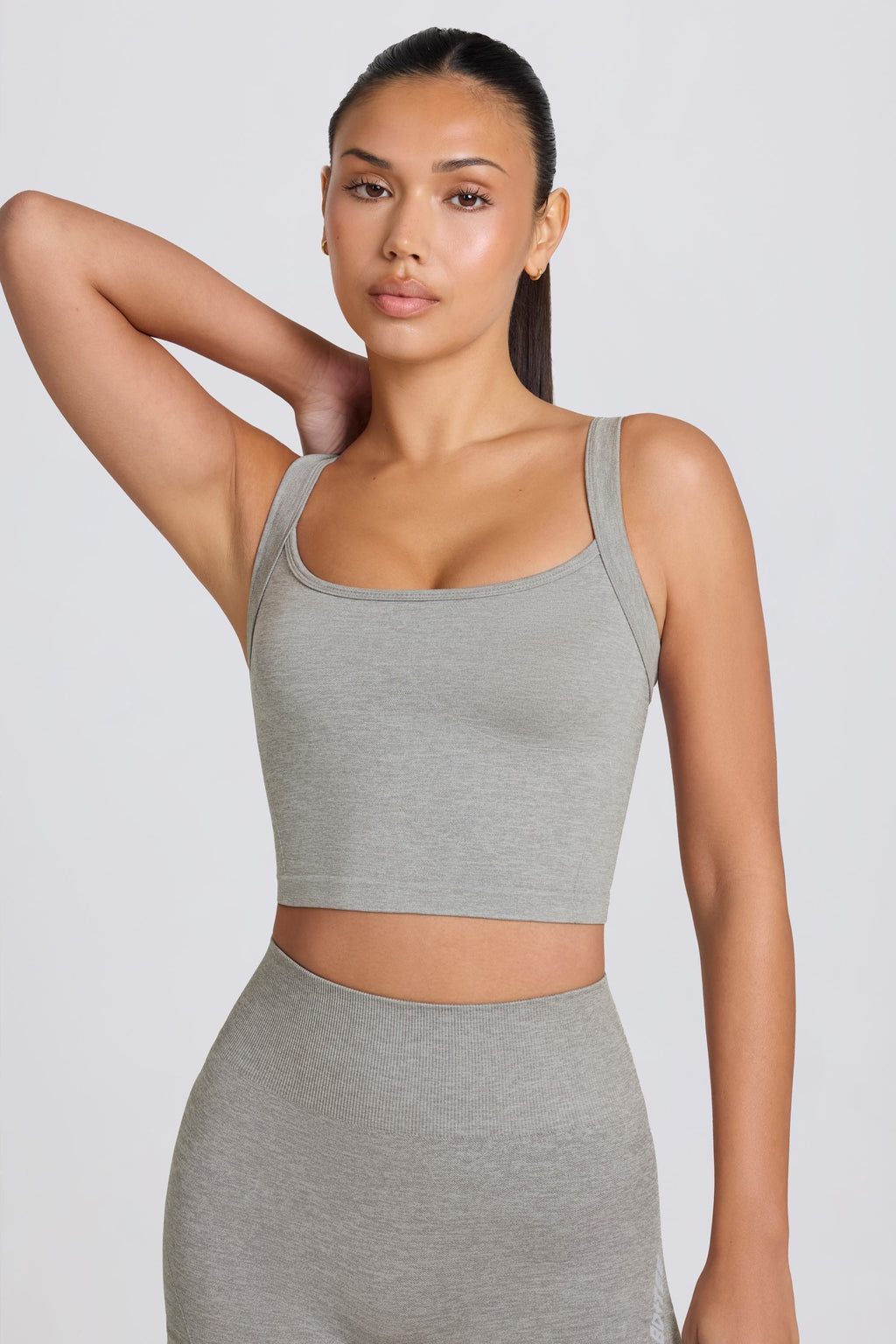 Super Sculpt Seamless Longline Camisole Top in Grey Marl