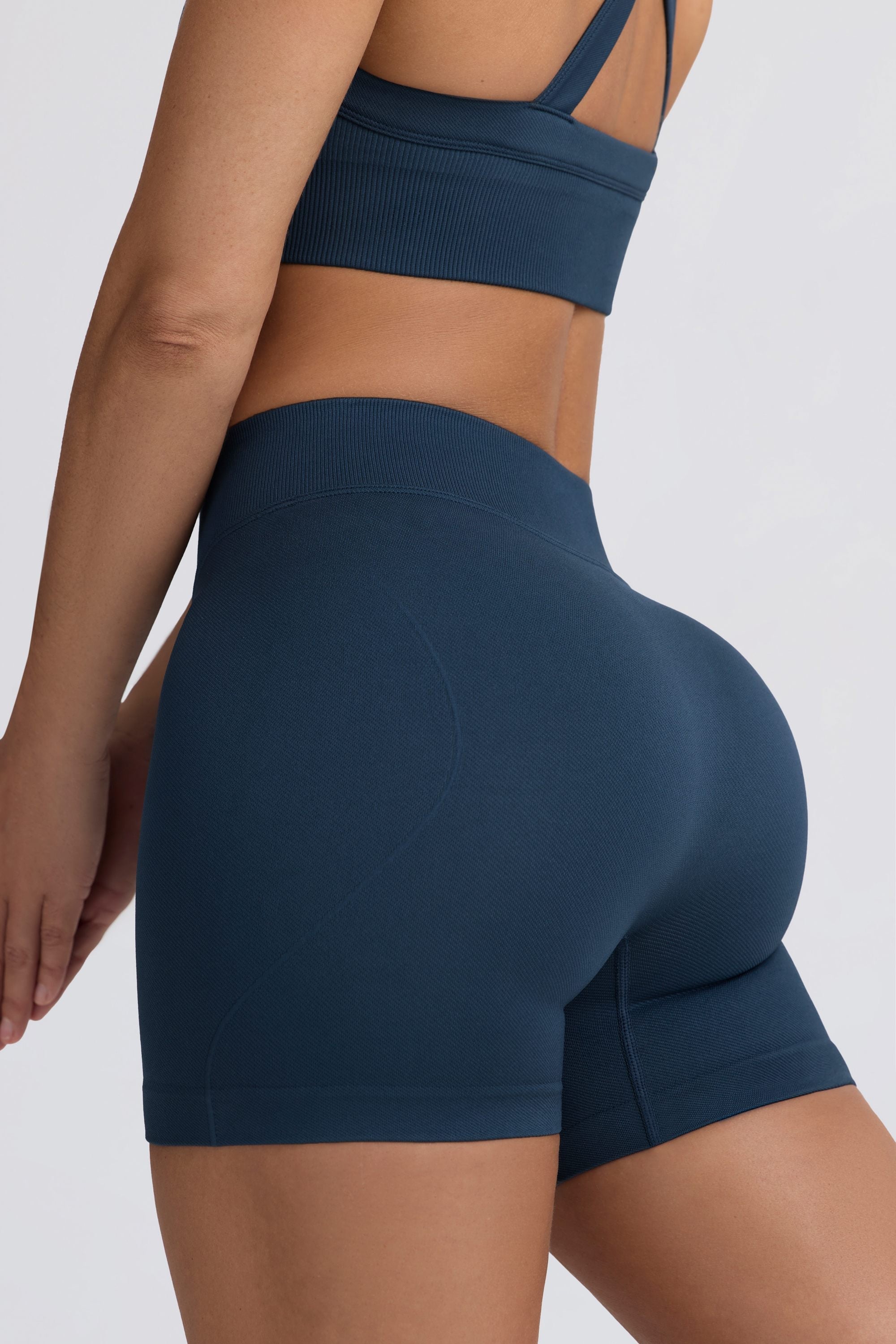 Super Sculpt Seamless Mini Shorts in Blue