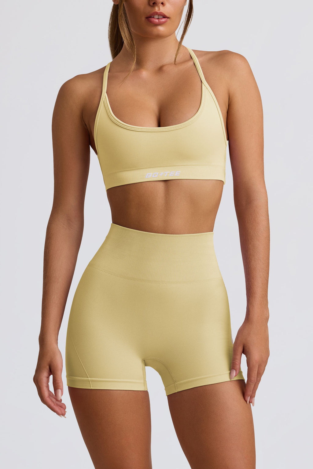 Super Sculpt Seamless Mini Shorts in Butter Yellow