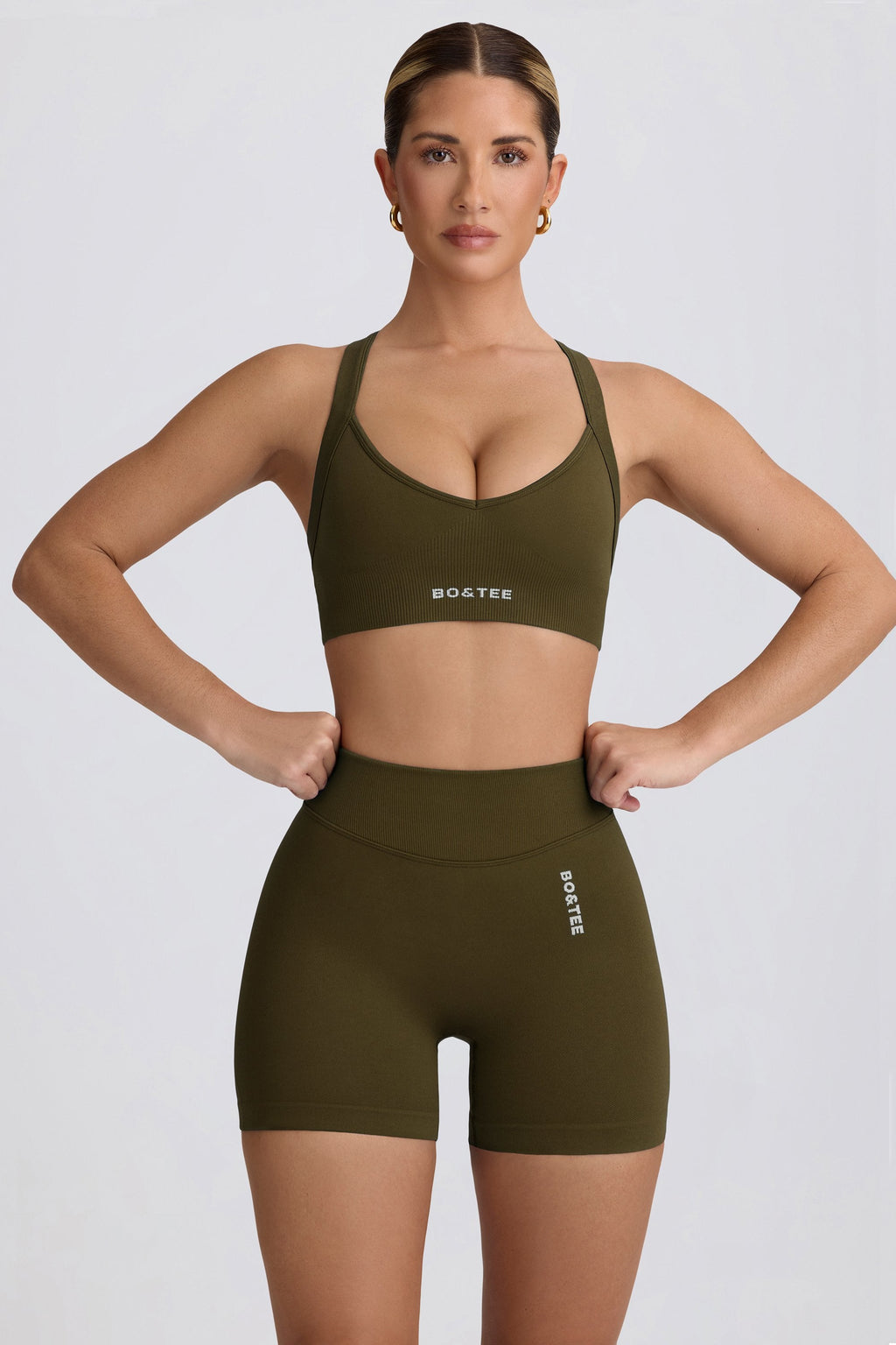 Super Sculpt Seamless Mini Shorts in Dark Green