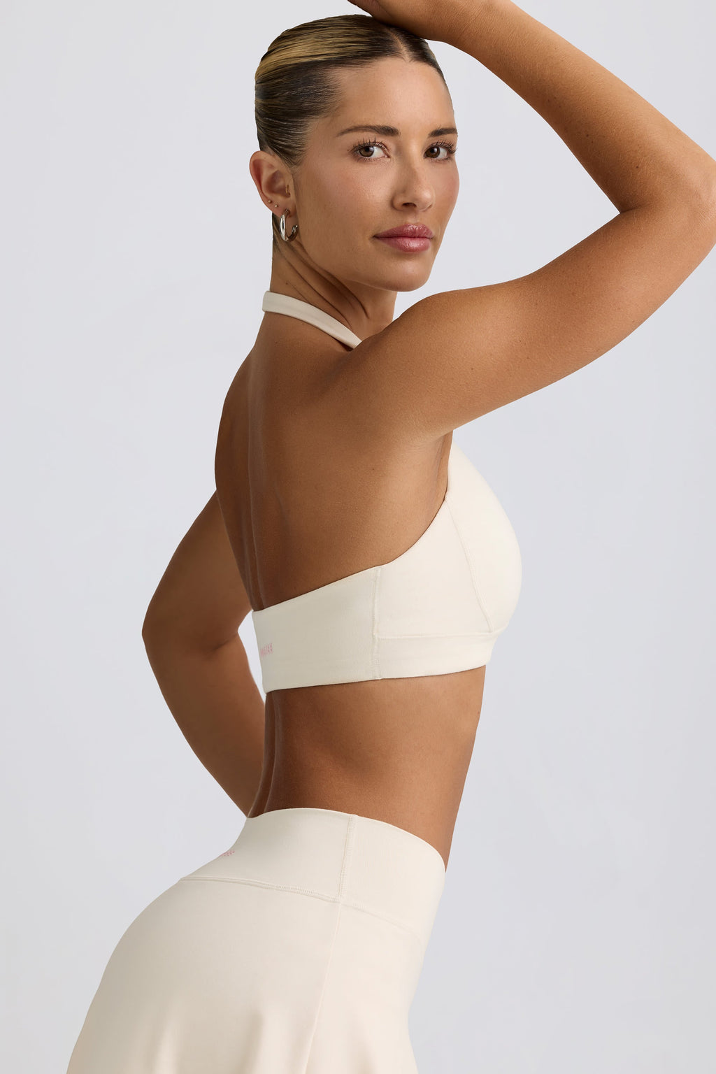 V-Neck Sports Bra in Ivory Marl