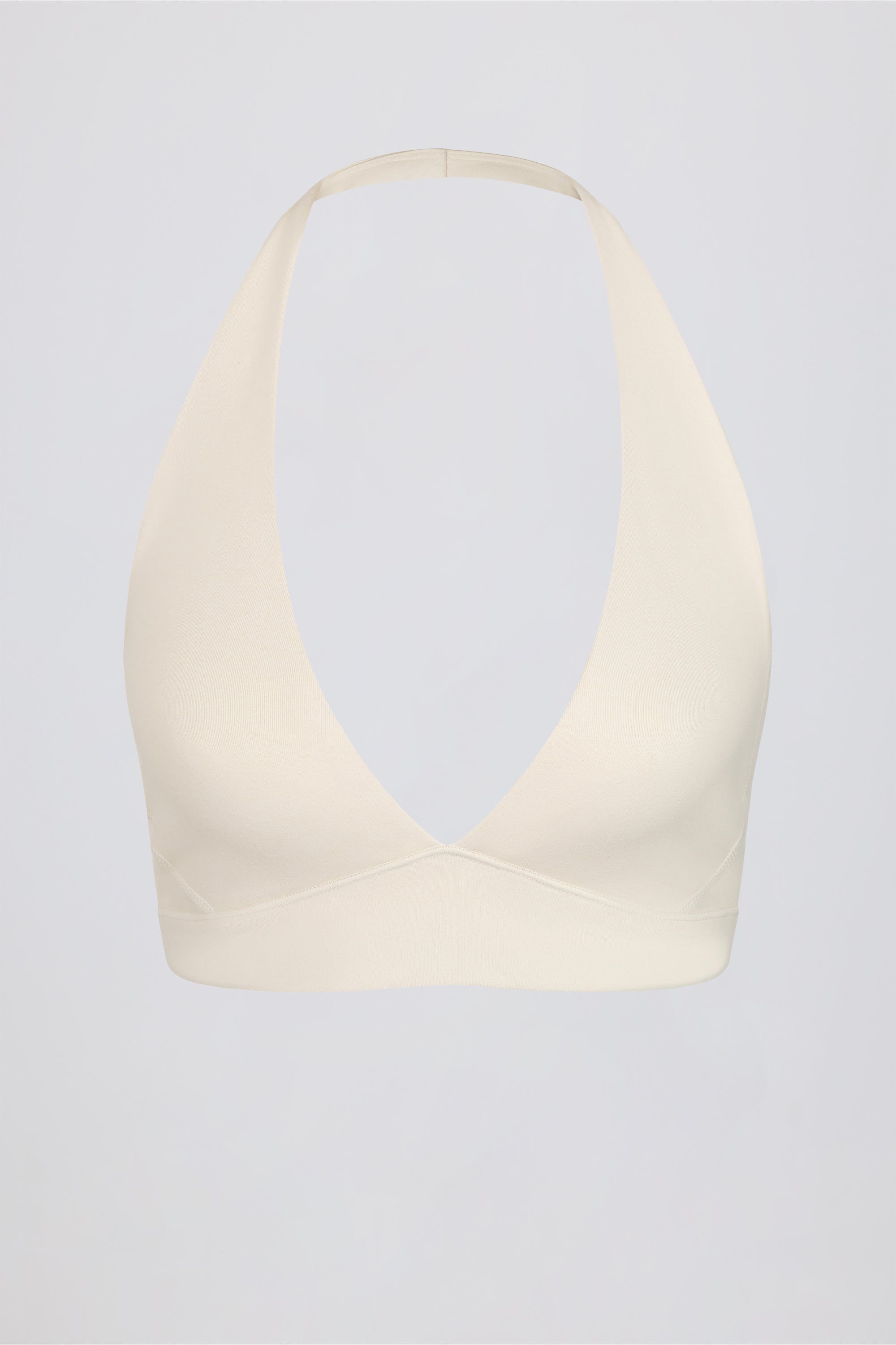 V-Neck Sports Bra in Ivory Marl