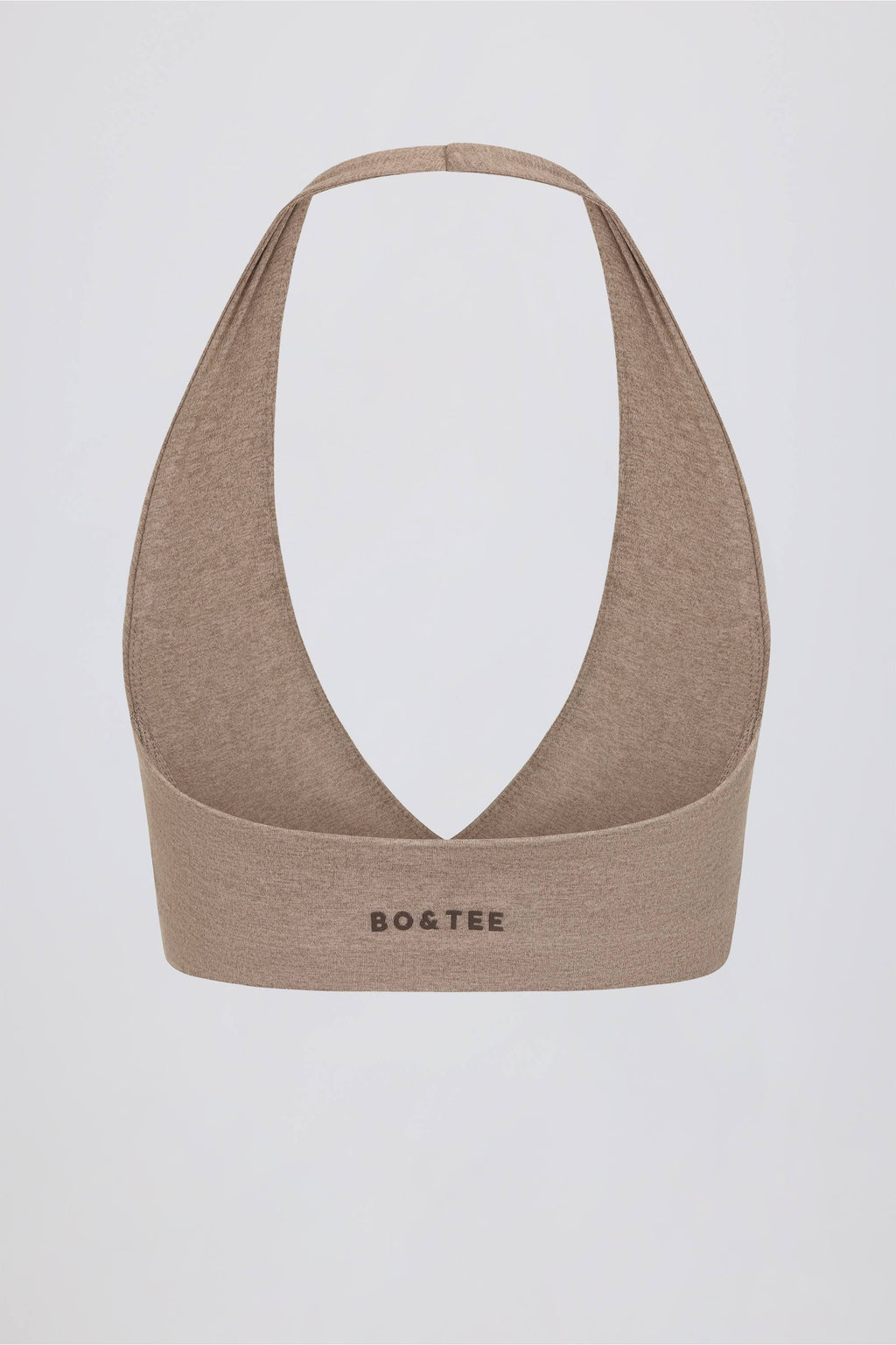V-Neck Sports Bra in Mocha Marl